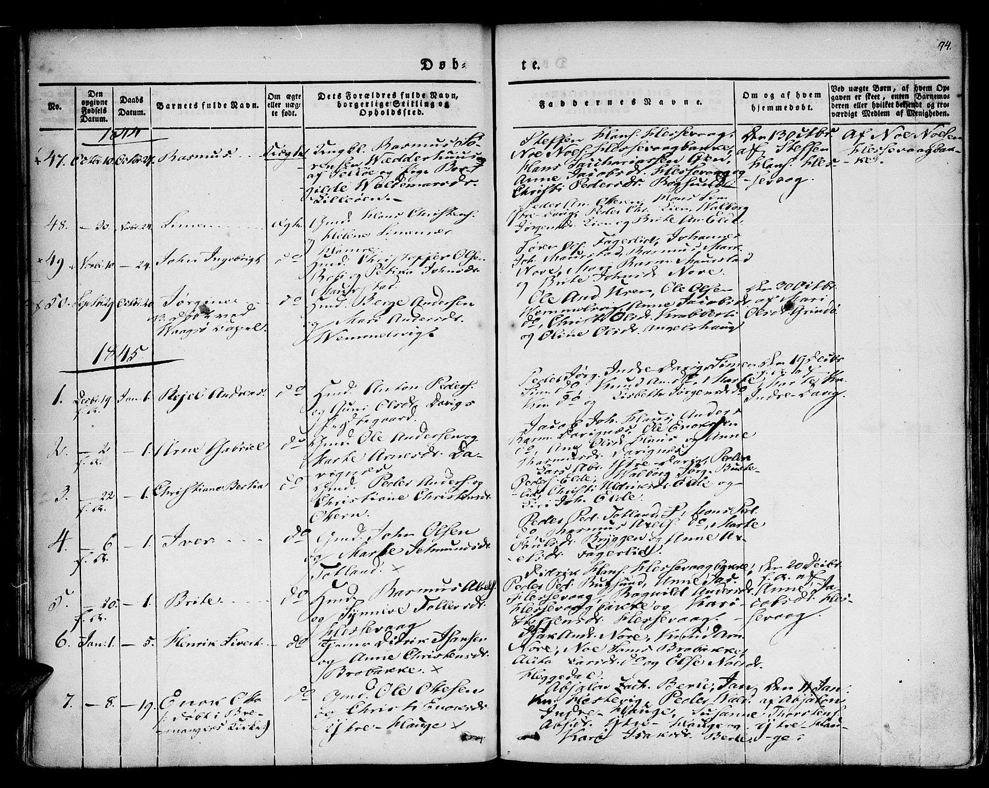 Davik sokneprestembete, AV/SAB-A-79701/H/Haa/Haaa/L0004: Parish register (official) no. A 4, 1830-1849, p. 74