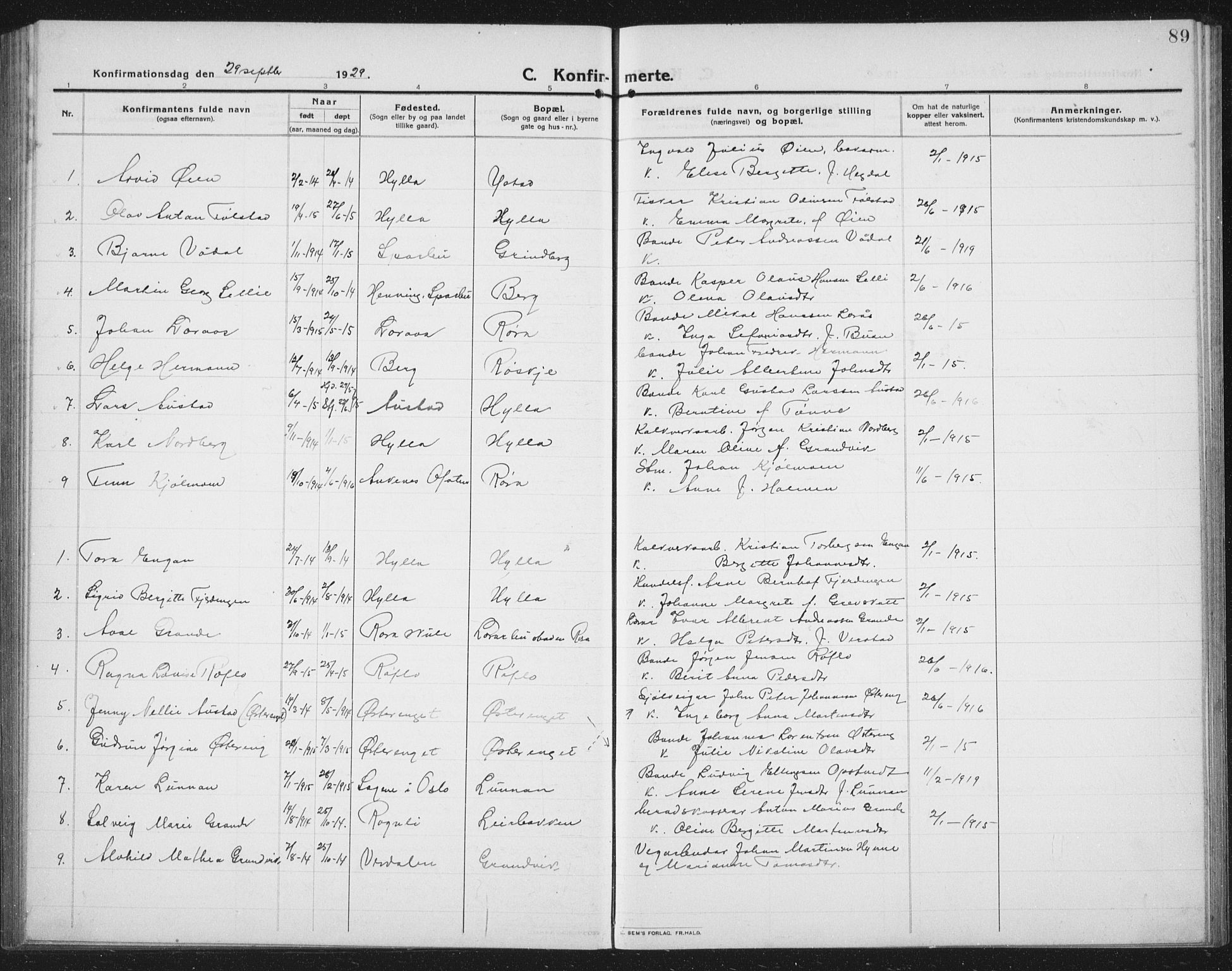 Ministerialprotokoller, klokkerbøker og fødselsregistre - Nord-Trøndelag, SAT/A-1458/731/L0312: Parish register (copy) no. 731C03, 1911-1935, p. 89