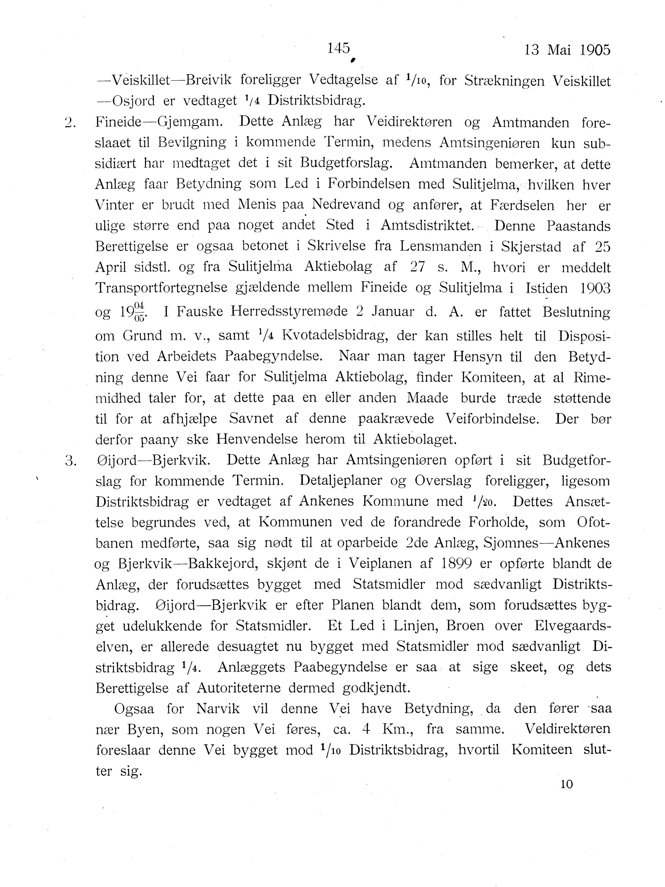 Nordland Fylkeskommune. Fylkestinget, AIN/NFK-17/176/A/Ac/L0028: Fylkestingsforhandlinger 1905, 1905