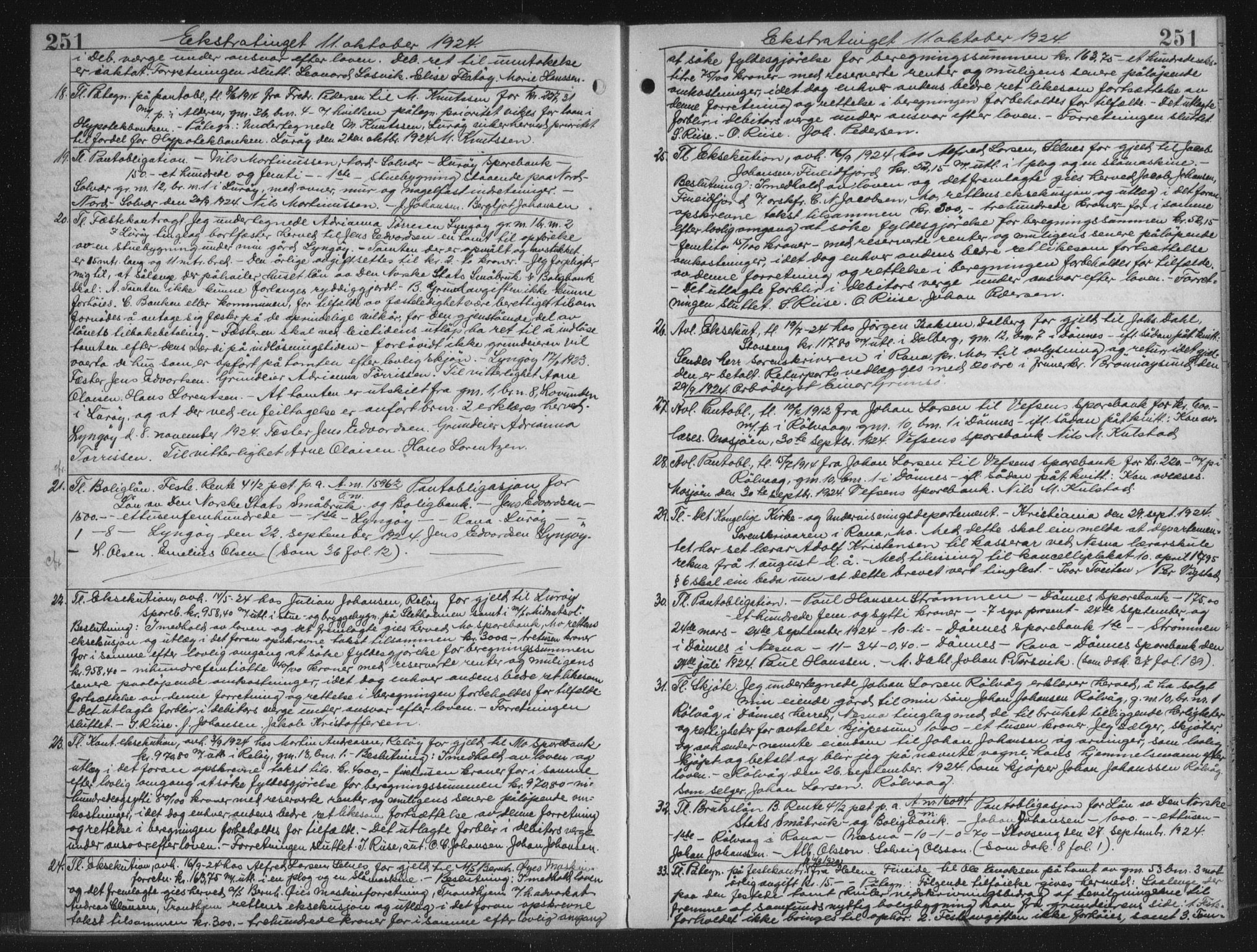 Rana sorenskriveri , AV/SAT-A-1108/1/2/2C/L0018: Mortgage book no. 18, 1923-1928, p. 251, Deed date: 11.10.1924