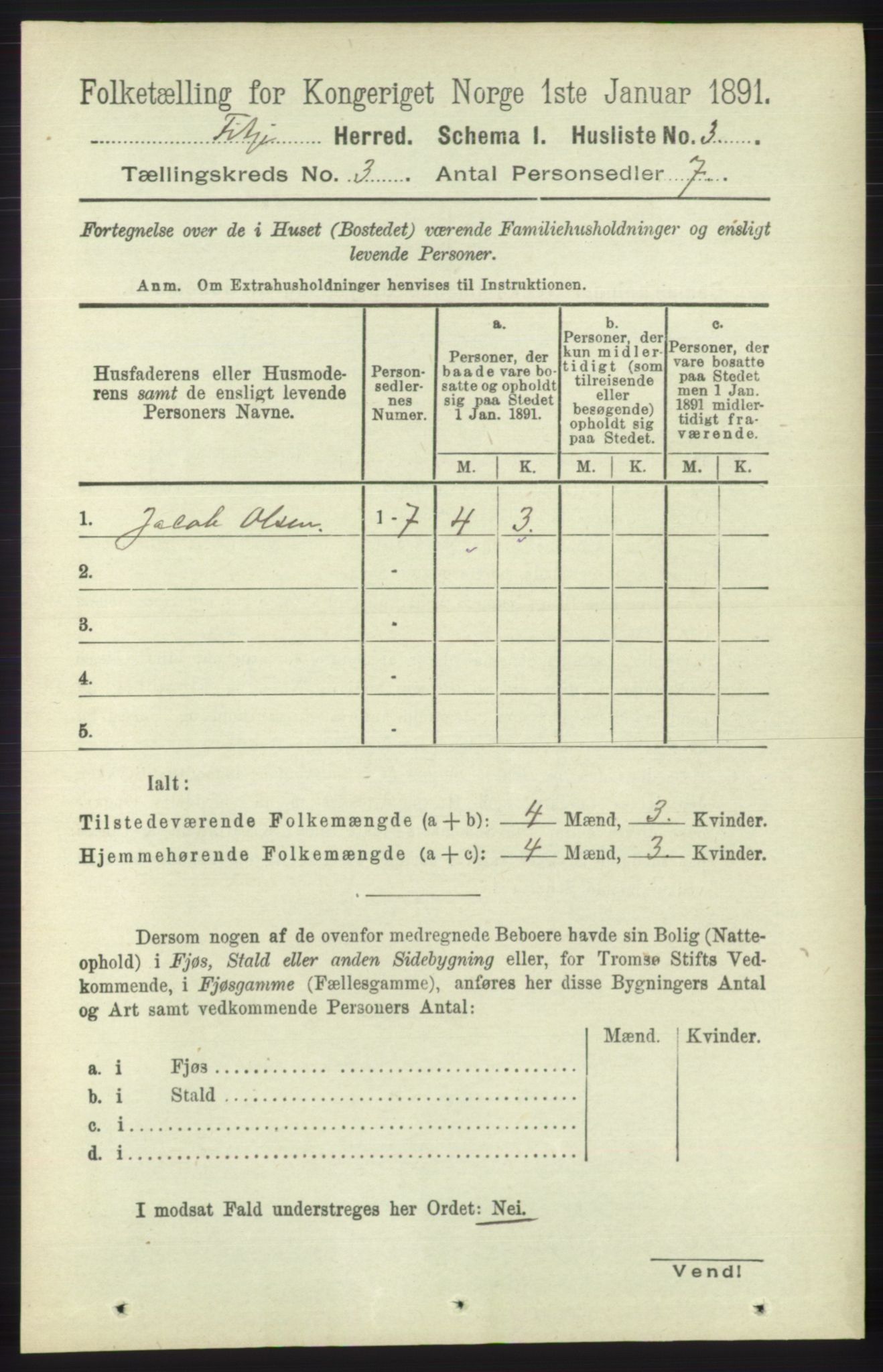 RA, 1891 census for 1222 Fitjar, 1891, p. 972