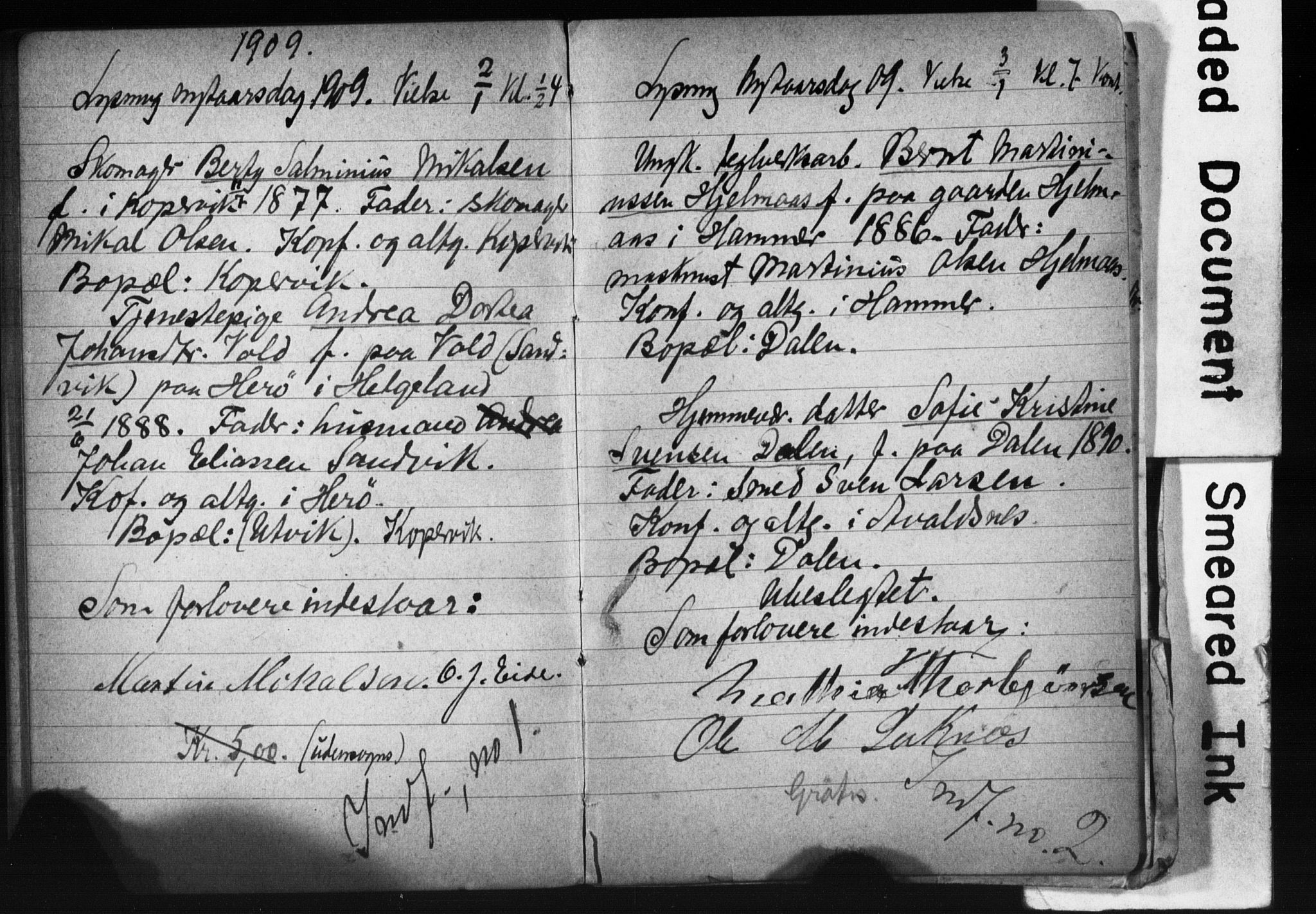 Avaldsnes sokneprestkontor, AV/SAST-A -101851/I/Ie/L0003: Banns register no. IX 3F, 1906-1909