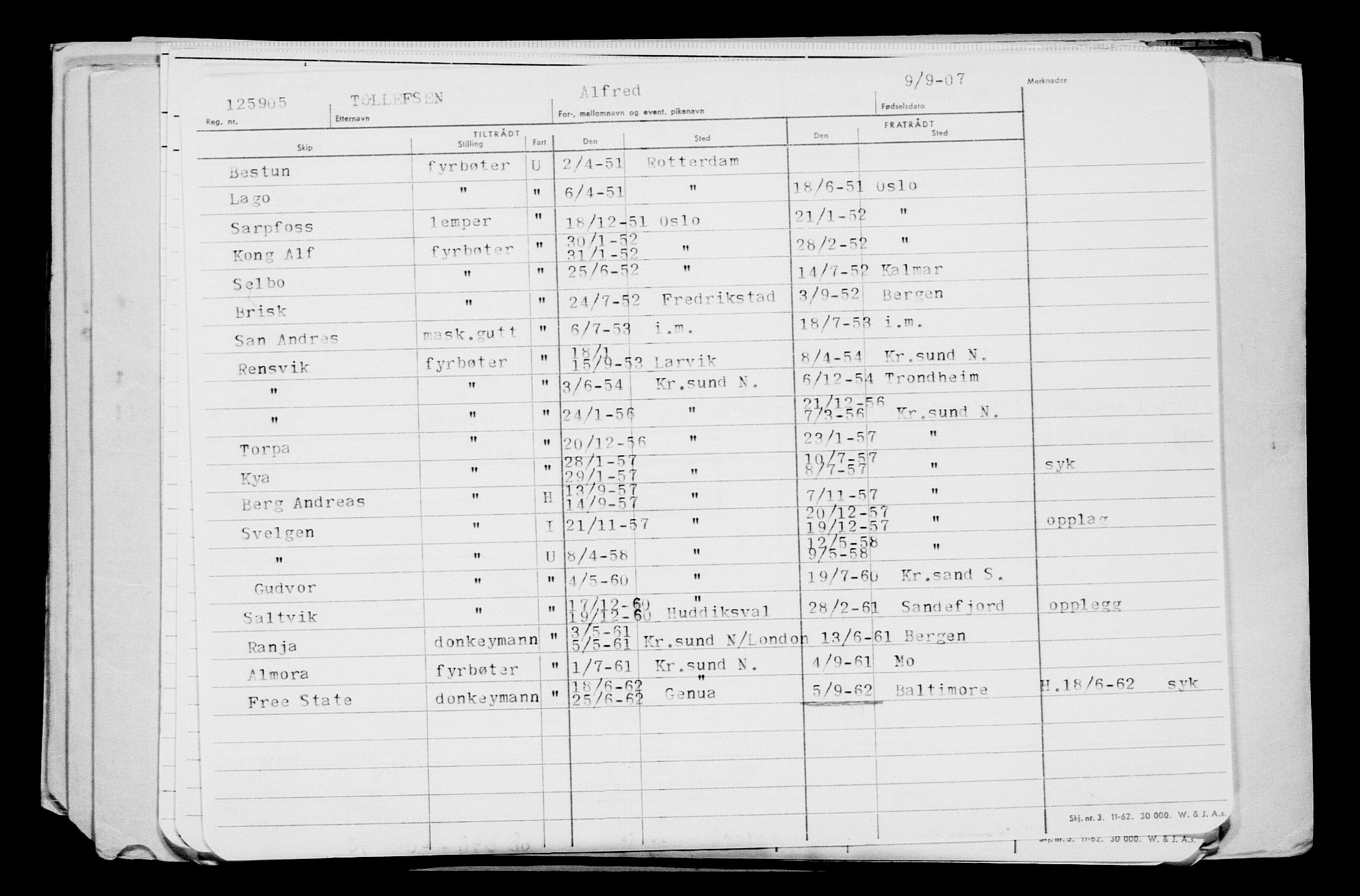 Direktoratet for sjømenn, AV/RA-S-3545/G/Gb/L0073: Hovedkort, 1907, p. 106