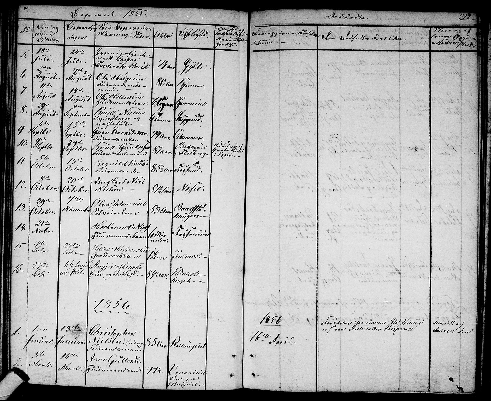 Rollag kirkebøker, SAKO/A-240/G/Ga/L0002: Parish register (copy) no. I 2, 1831-1856, p. 212
