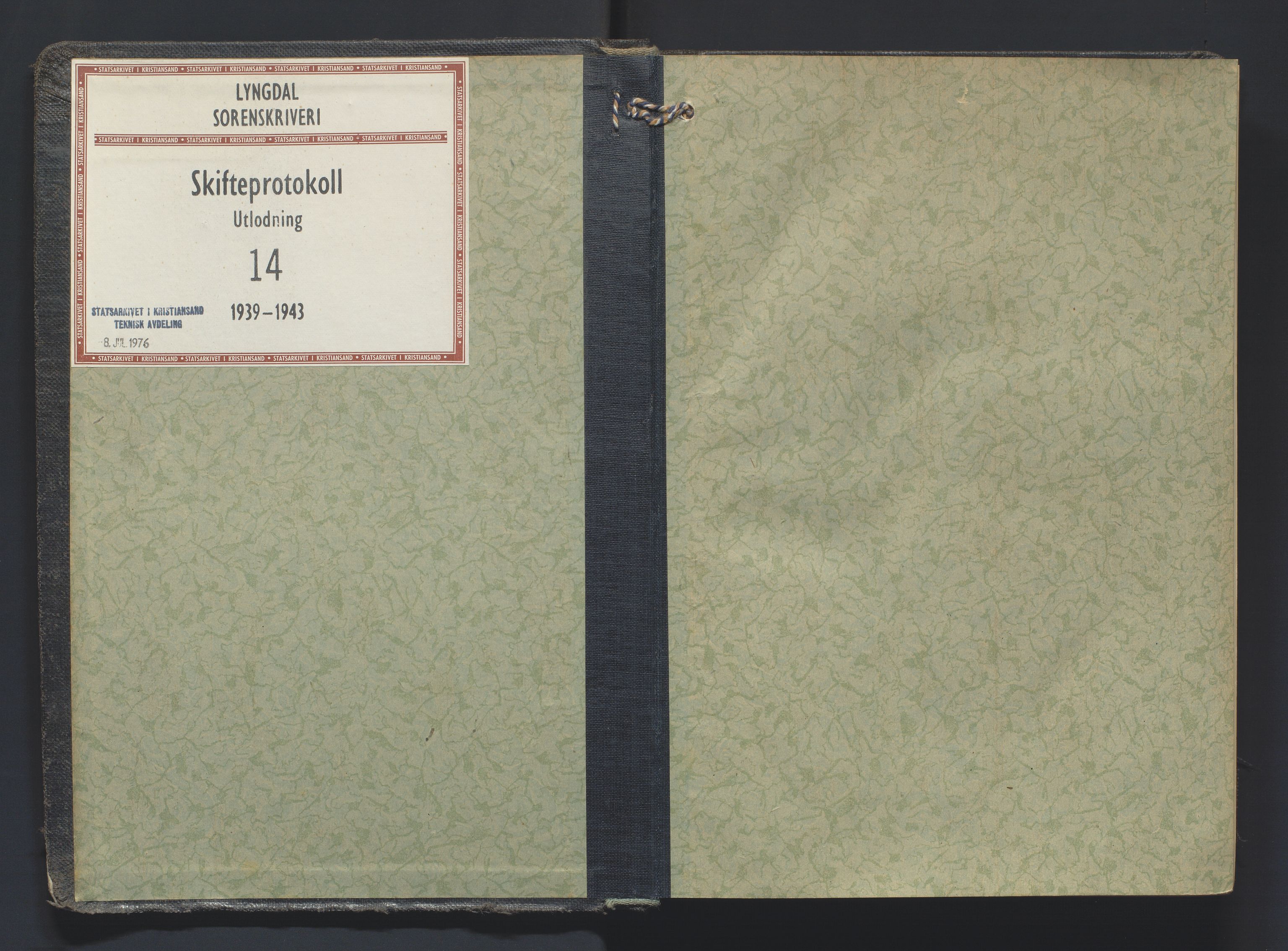 Lyngdal sorenskriveri, AV/SAK-1221-0004/H/Hc/L0904: Skifteutlodningsprotokoll nr. 14, 1939-1943