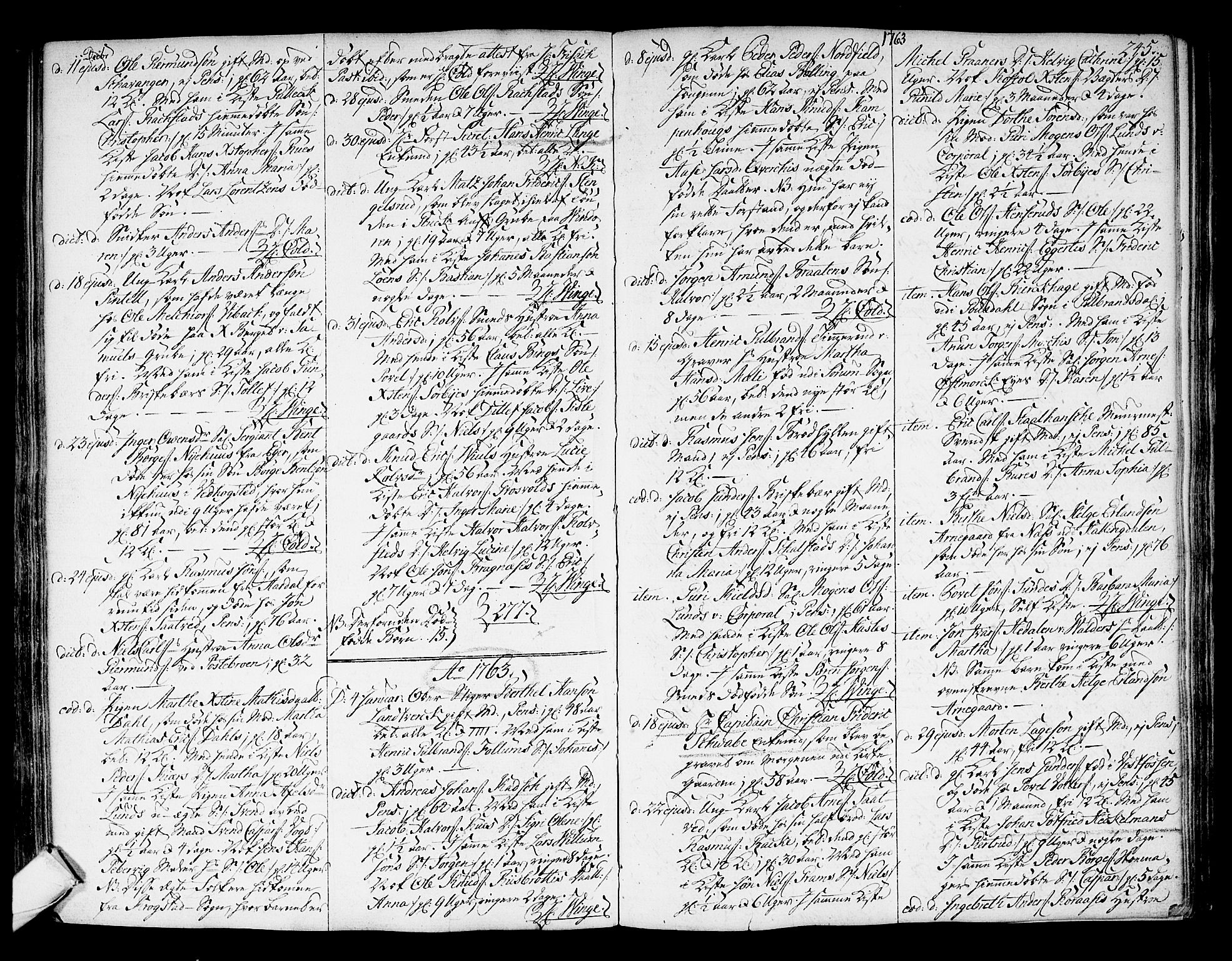 Kongsberg kirkebøker, SAKO/A-22/F/Fa/L0004: Parish register (official) no. I 4, 1756-1768, p. 245