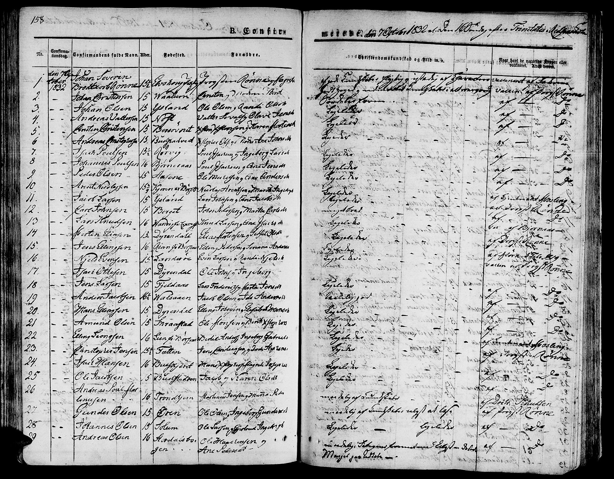 Ministerialprotokoller, klokkerbøker og fødselsregistre - Sør-Trøndelag, SAT/A-1456/646/L0609: Parish register (official) no. 646A07, 1826-1838, p. 158