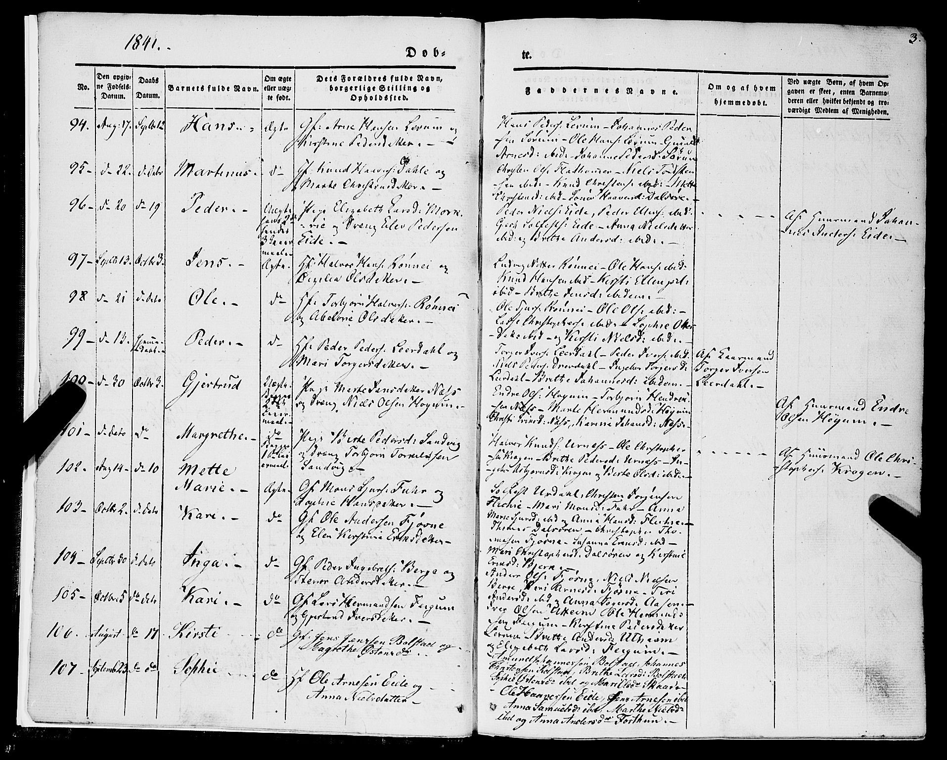 Luster sokneprestembete, AV/SAB-A-81101/H/Haa/Haaa/L0006: Parish register (official) no. A 6, 1840-1848, p. 3