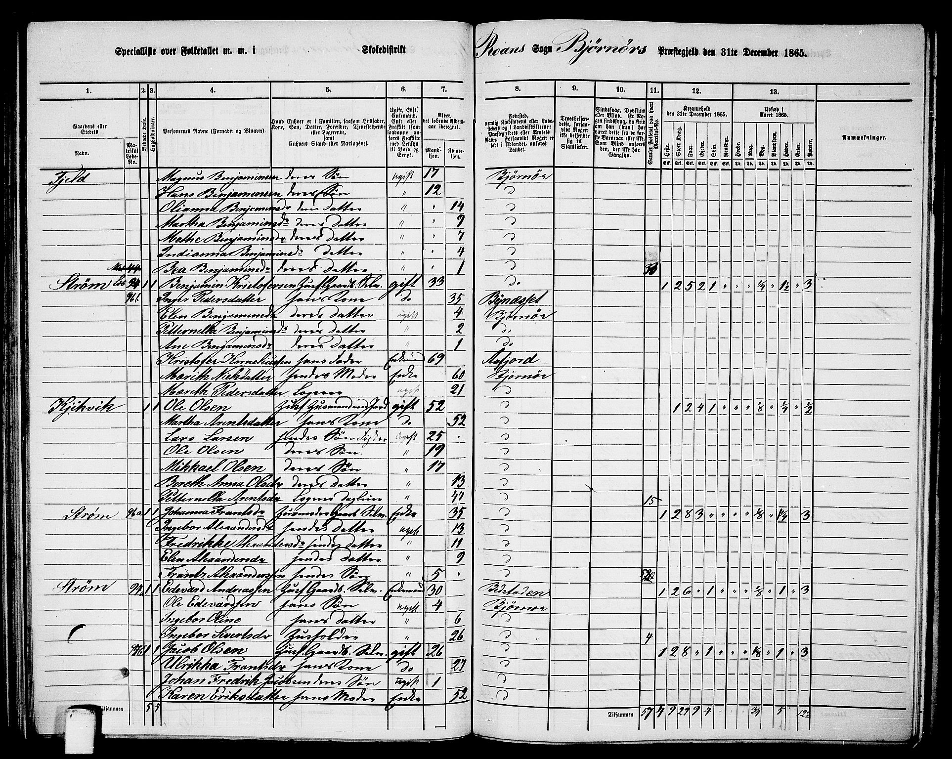 RA, 1865 census for Bjørnør, 1865, p. 79