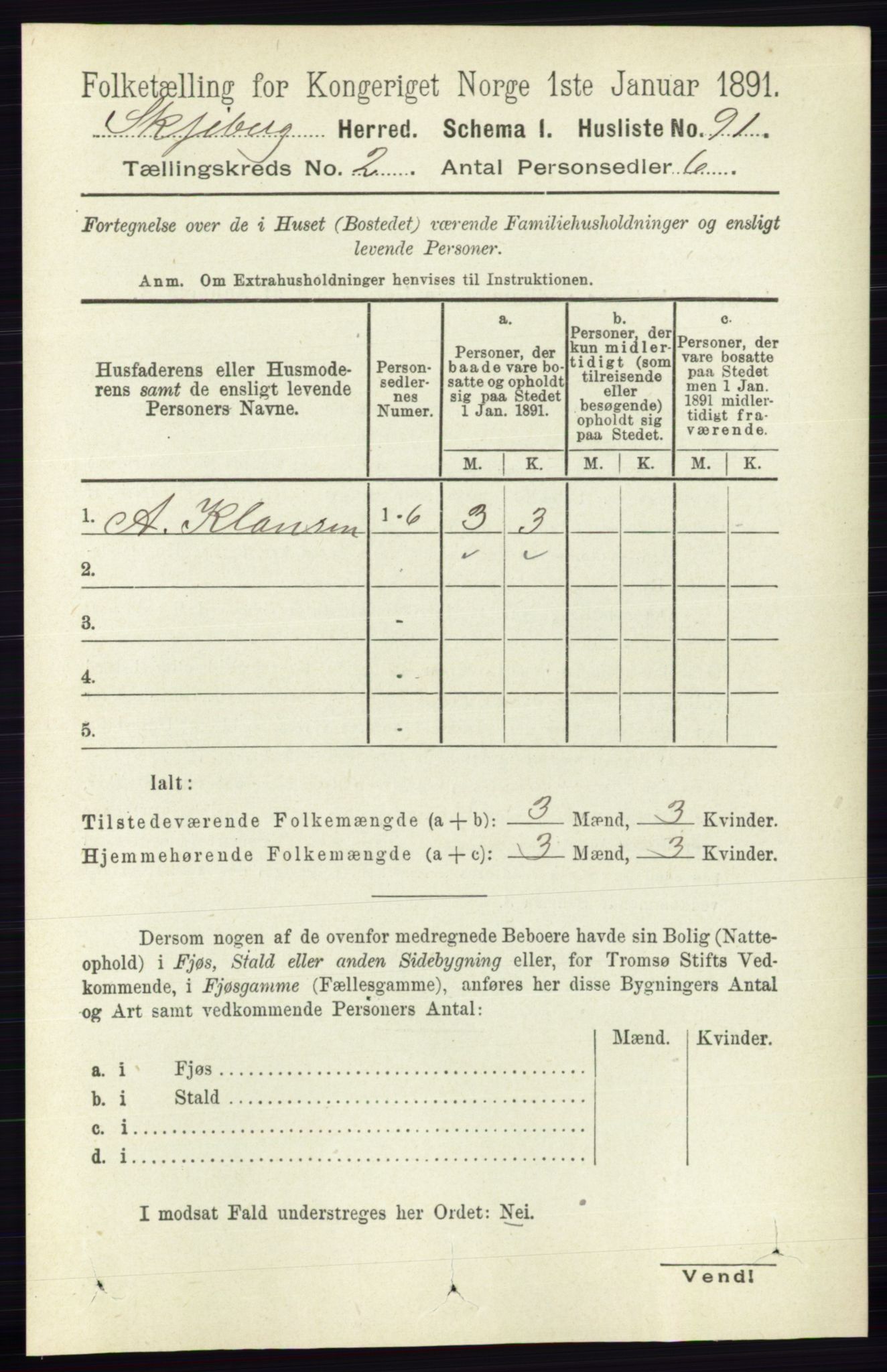 RA, 1891 census for 0115 Skjeberg, 1891, p. 901