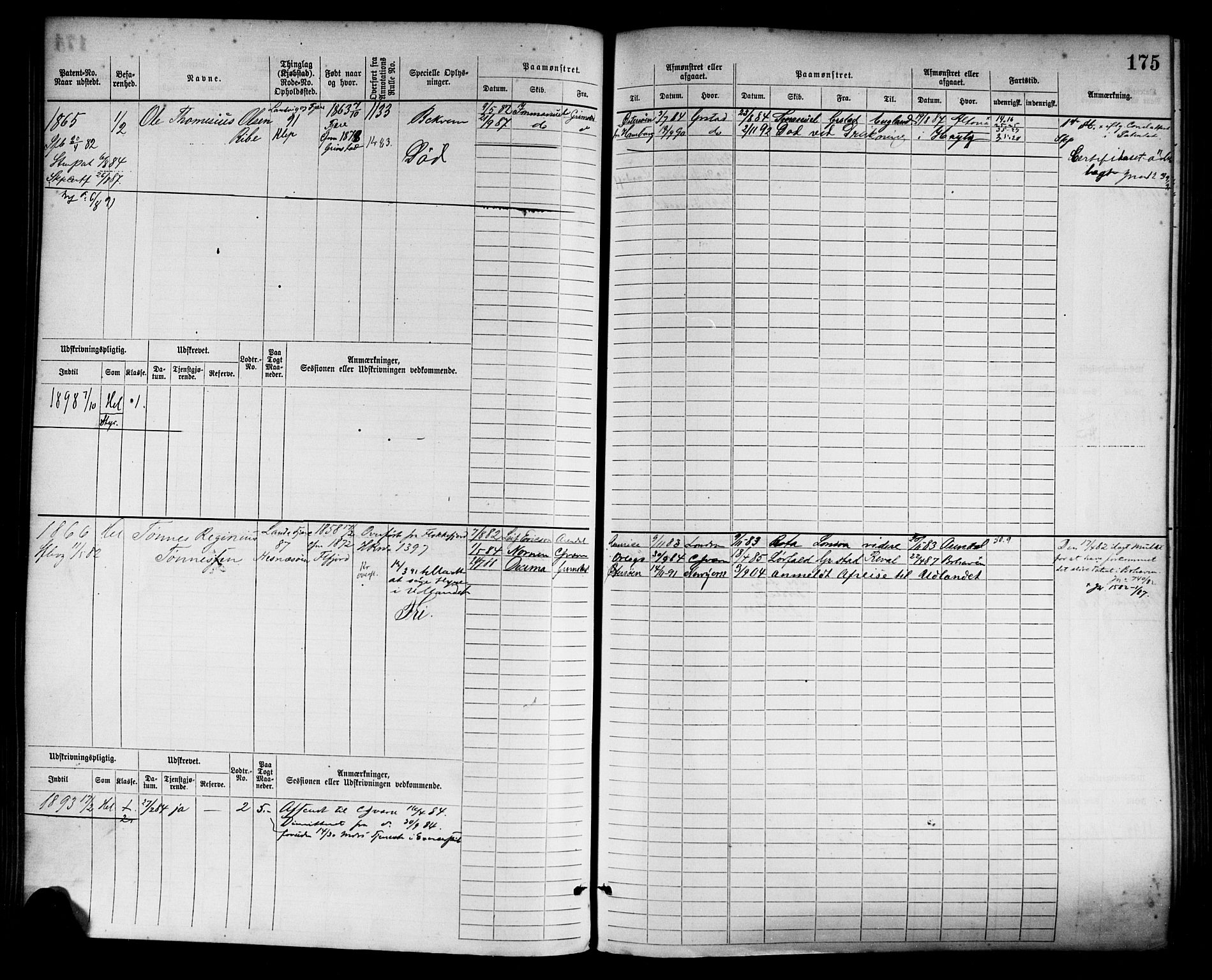 Grimstad mønstringskrets, AV/SAK-2031-0013/F/Fb/L0003: Hovedrulle nr 1517-2276, F-6, 1877-1888, p. 183