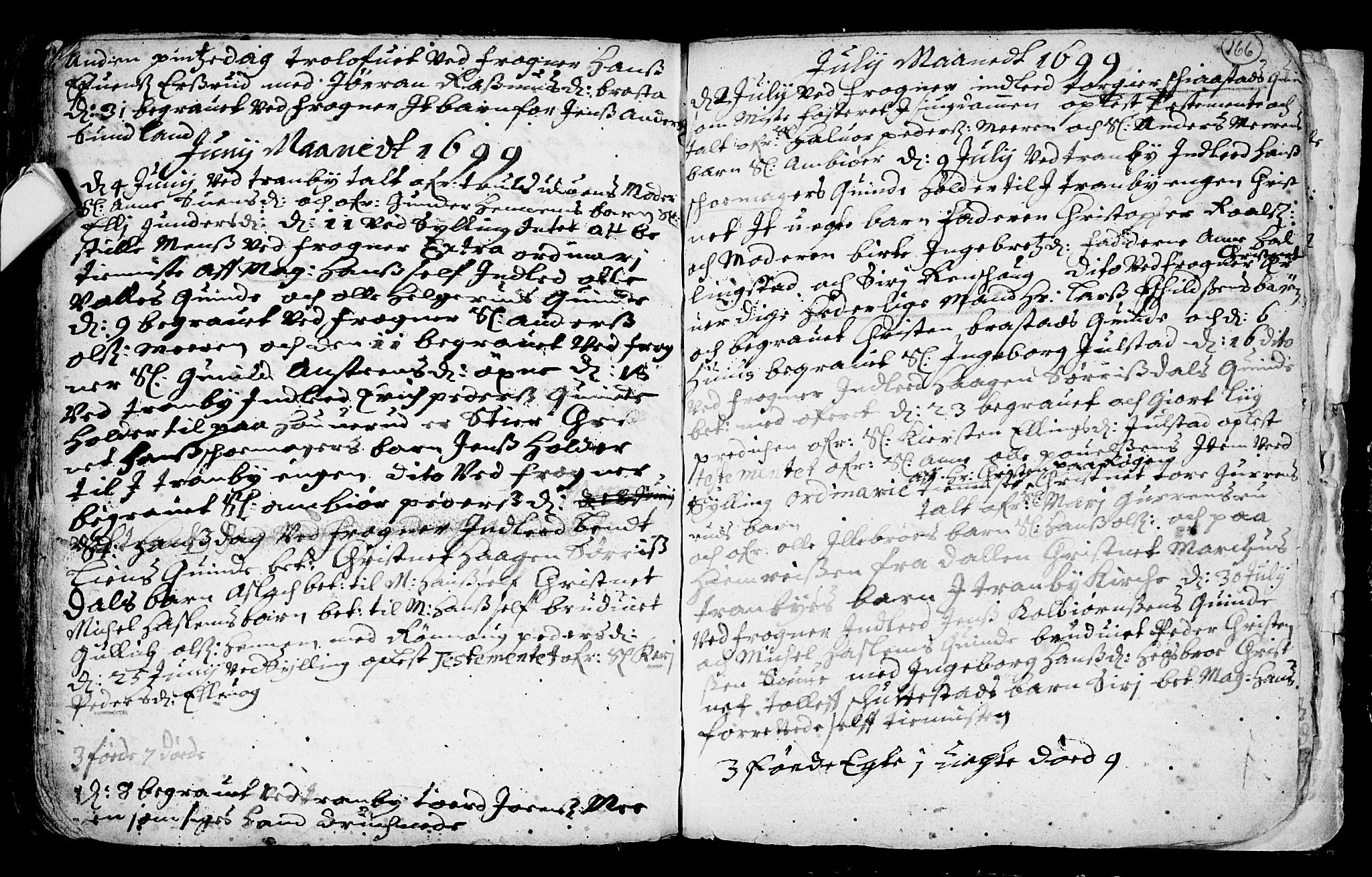 Lier kirkebøker, AV/SAKO-A-230/F/Fa/L0001: Parish register (official) no. I 1, 1672-1701, p. 166