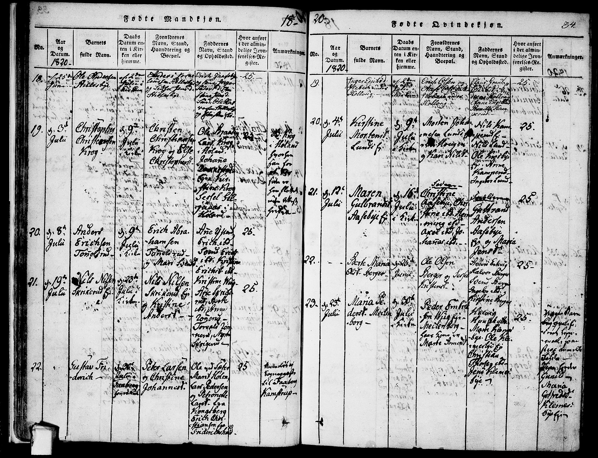 Rødenes prestekontor Kirkebøker, AV/SAO-A-2005/F/Fa/L0004: Parish register (official) no. I 4, 1814-1838, p. 34