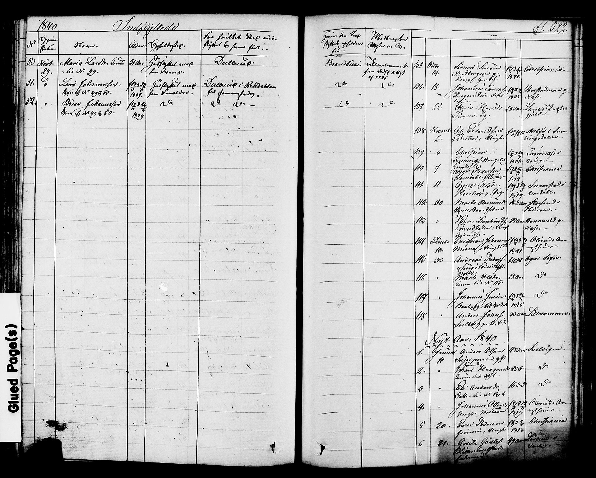 Ringsaker prestekontor, SAH/PREST-014/K/Ka/L0008: Parish register (official) no. 8, 1837-1850, p. 522