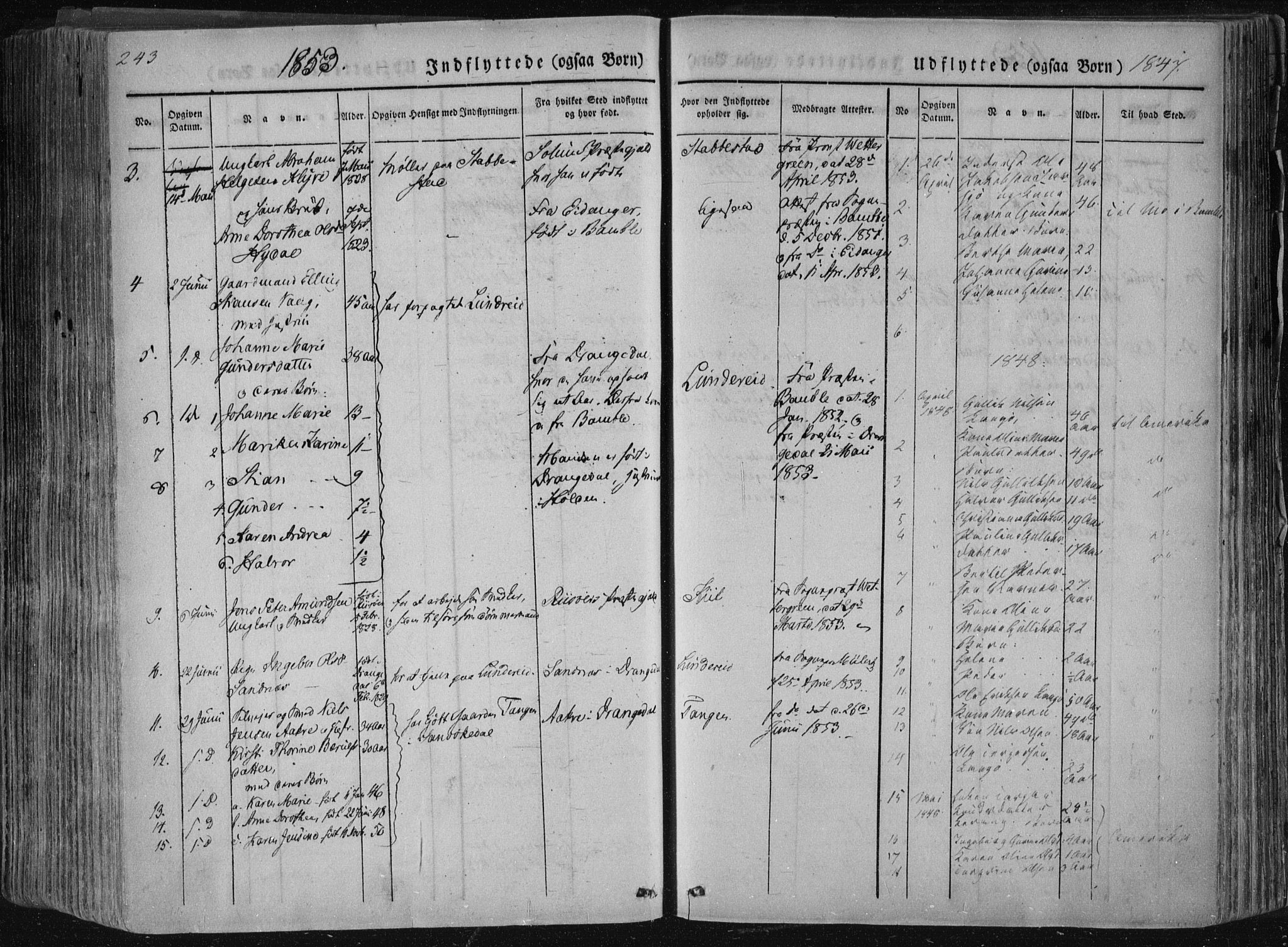 Sannidal kirkebøker, AV/SAKO-A-296/F/Fa/L0007: Parish register (official) no. 7, 1831-1854, p. 243