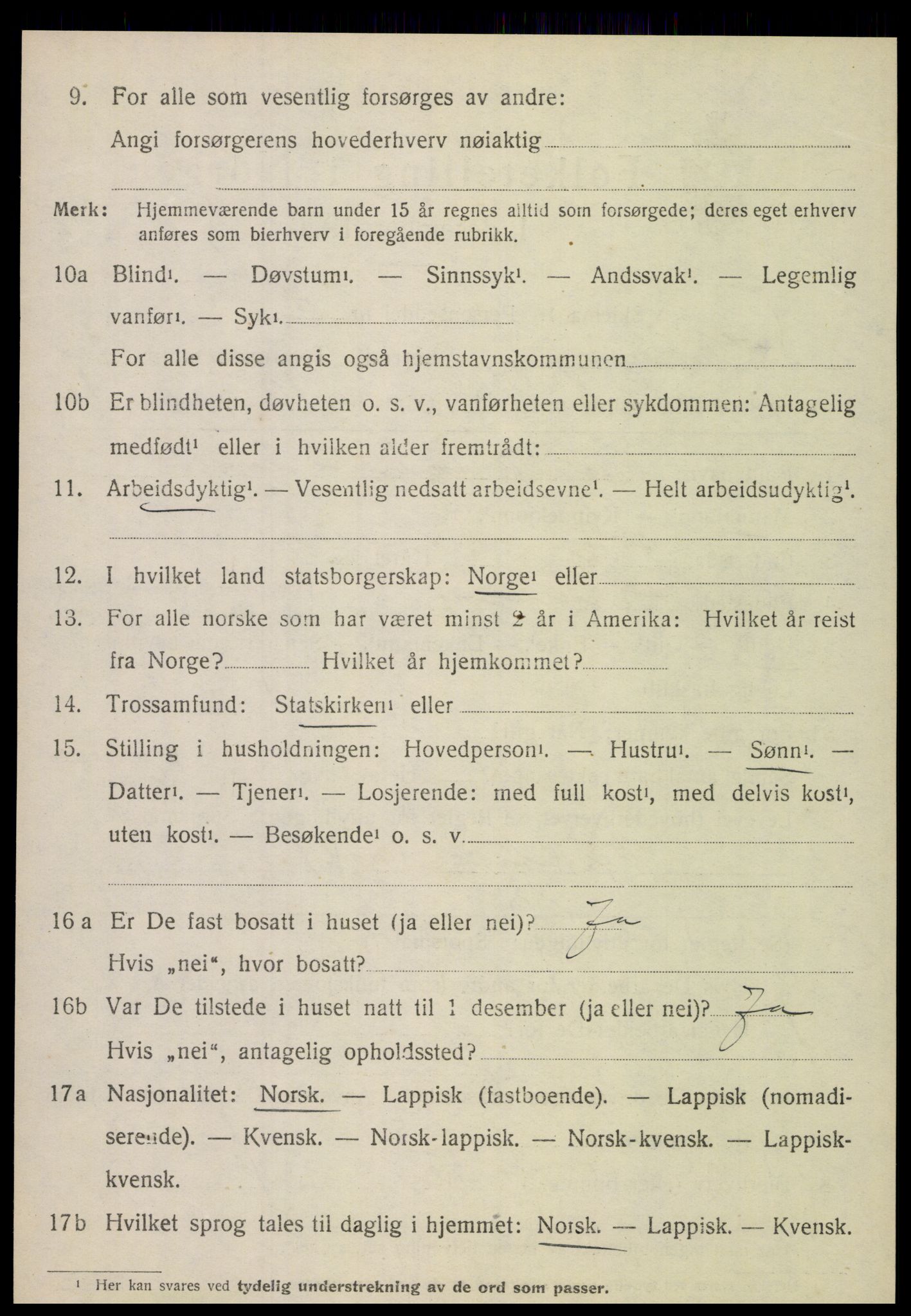 SAT, 1920 census for Hamarøy, 1920, p. 2023