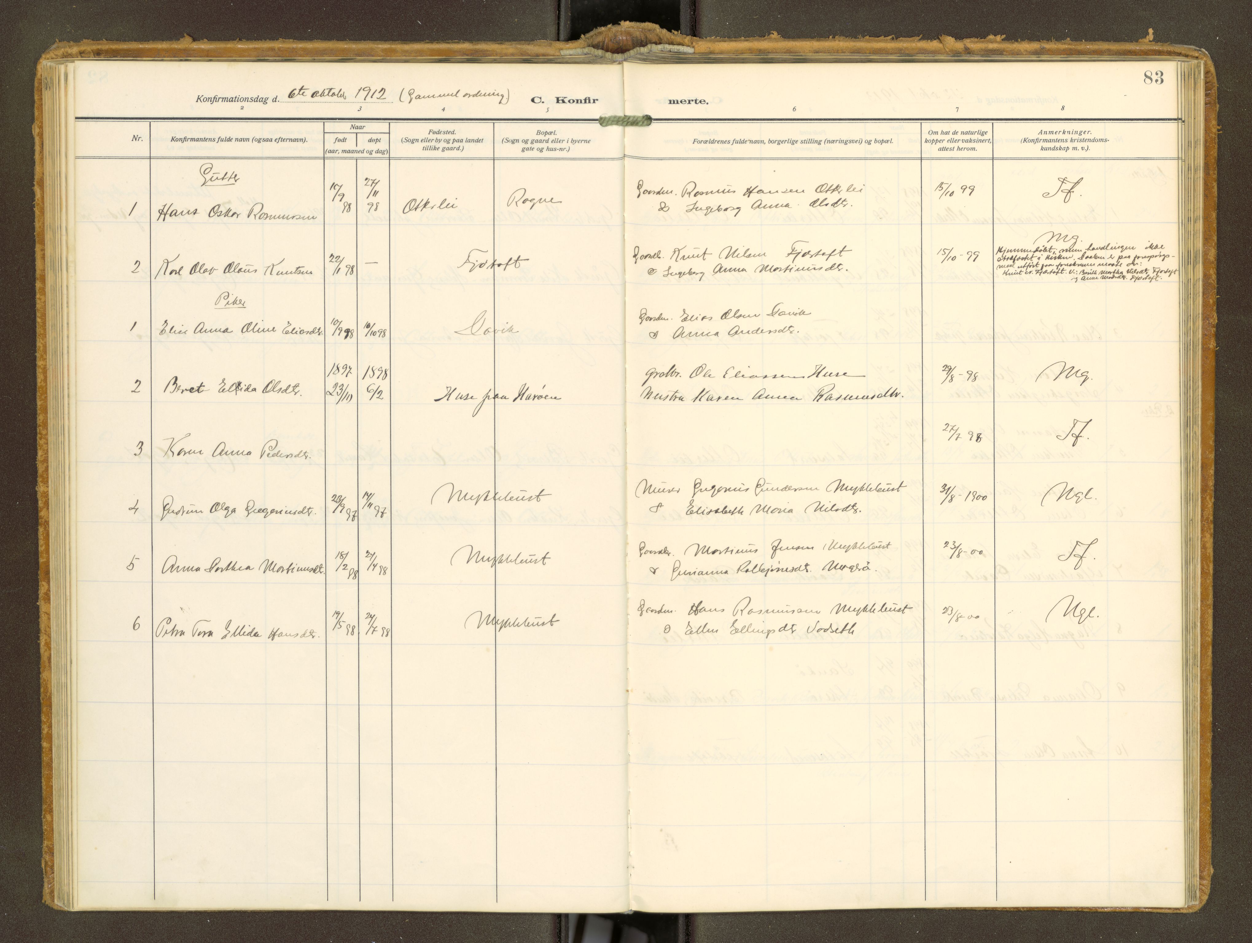 Ministerialprotokoller, klokkerbøker og fødselsregistre - Møre og Romsdal, AV/SAT-A-1454/538/L0528: Parish register (official) no. 538A--, 1911-1935, p. 83