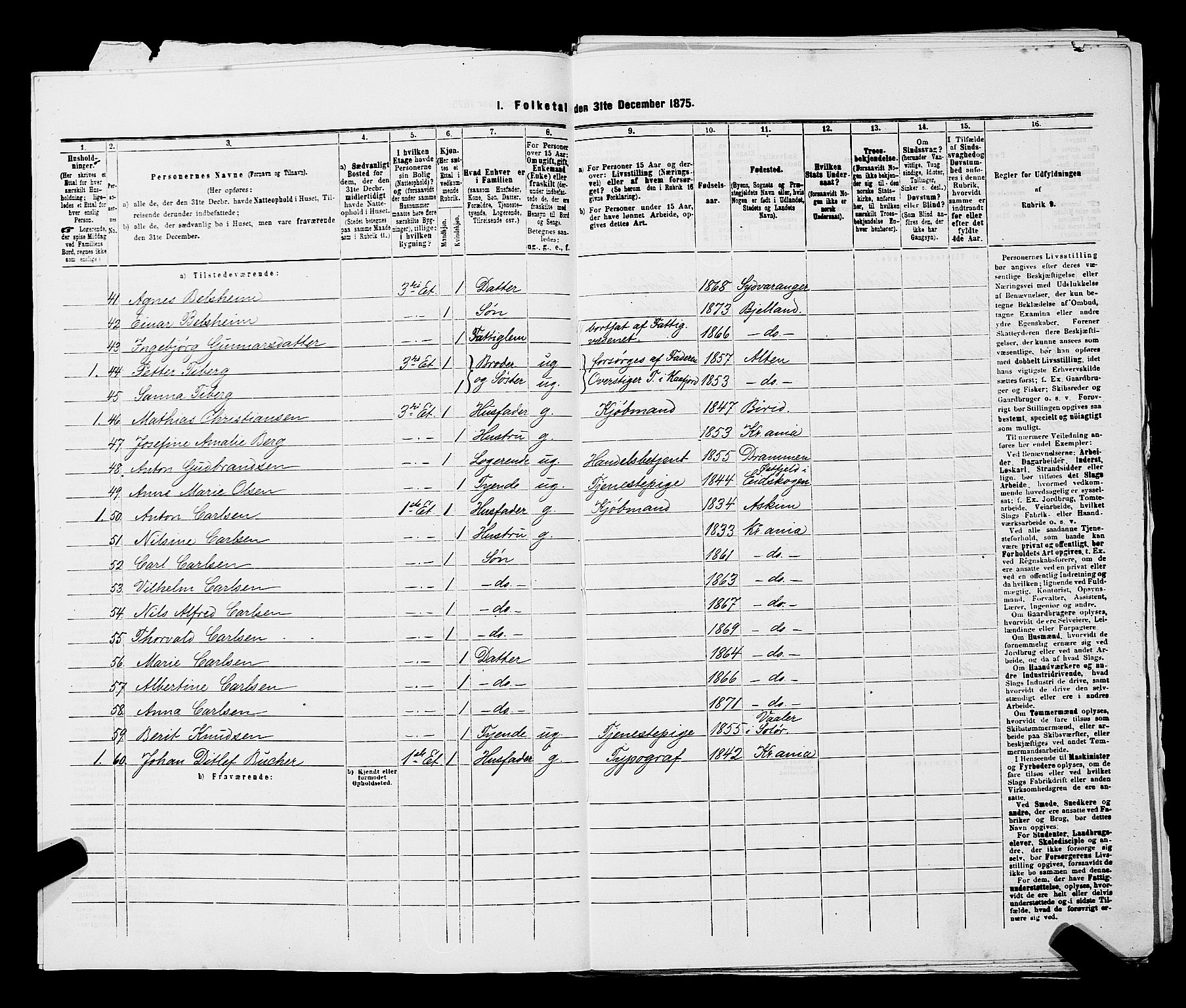 RA, 1875 census for 0301 Kristiania, 1875, p. 3603