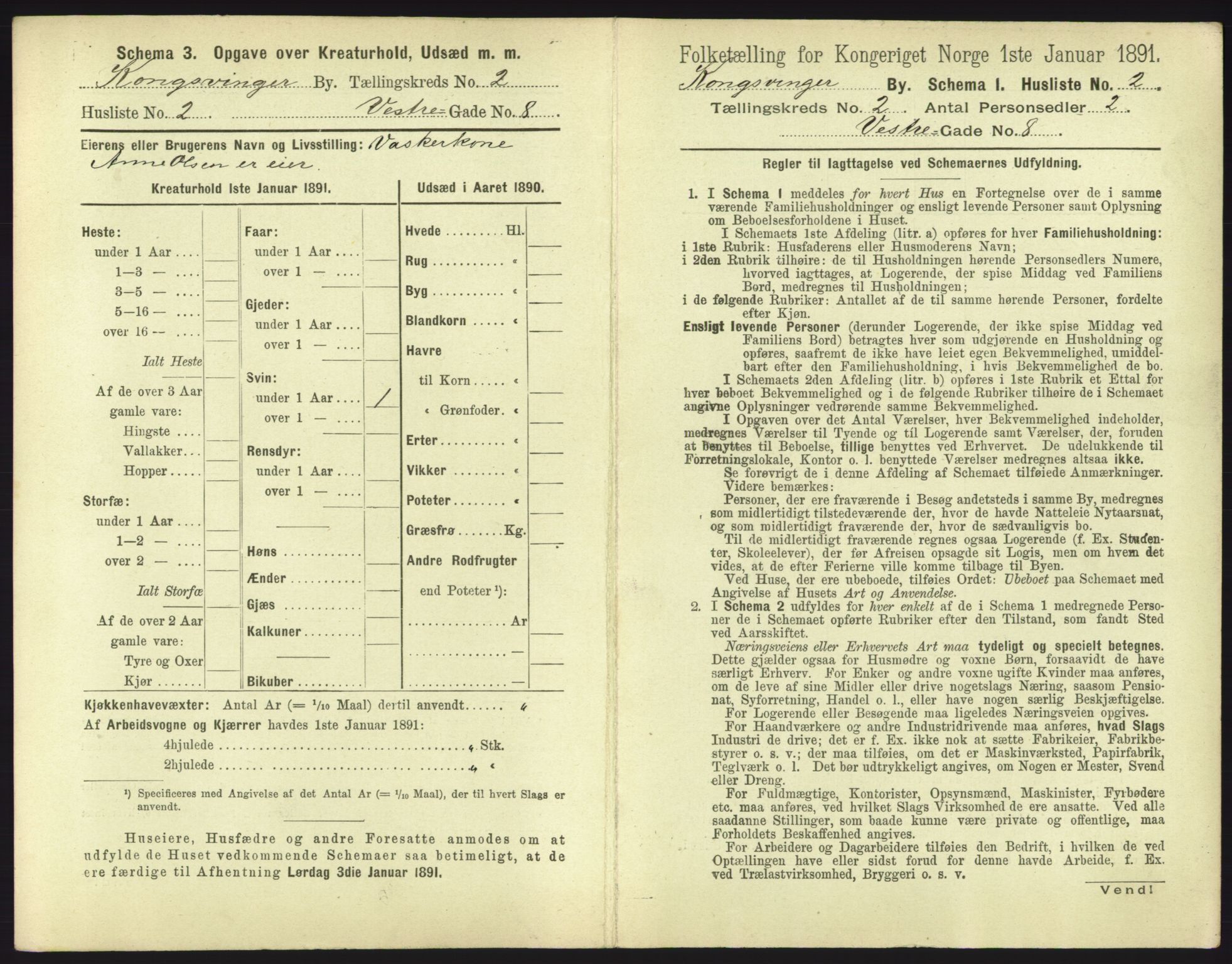 RA, 1891 census for 0402 Kongsvinger, 1891, p. 125