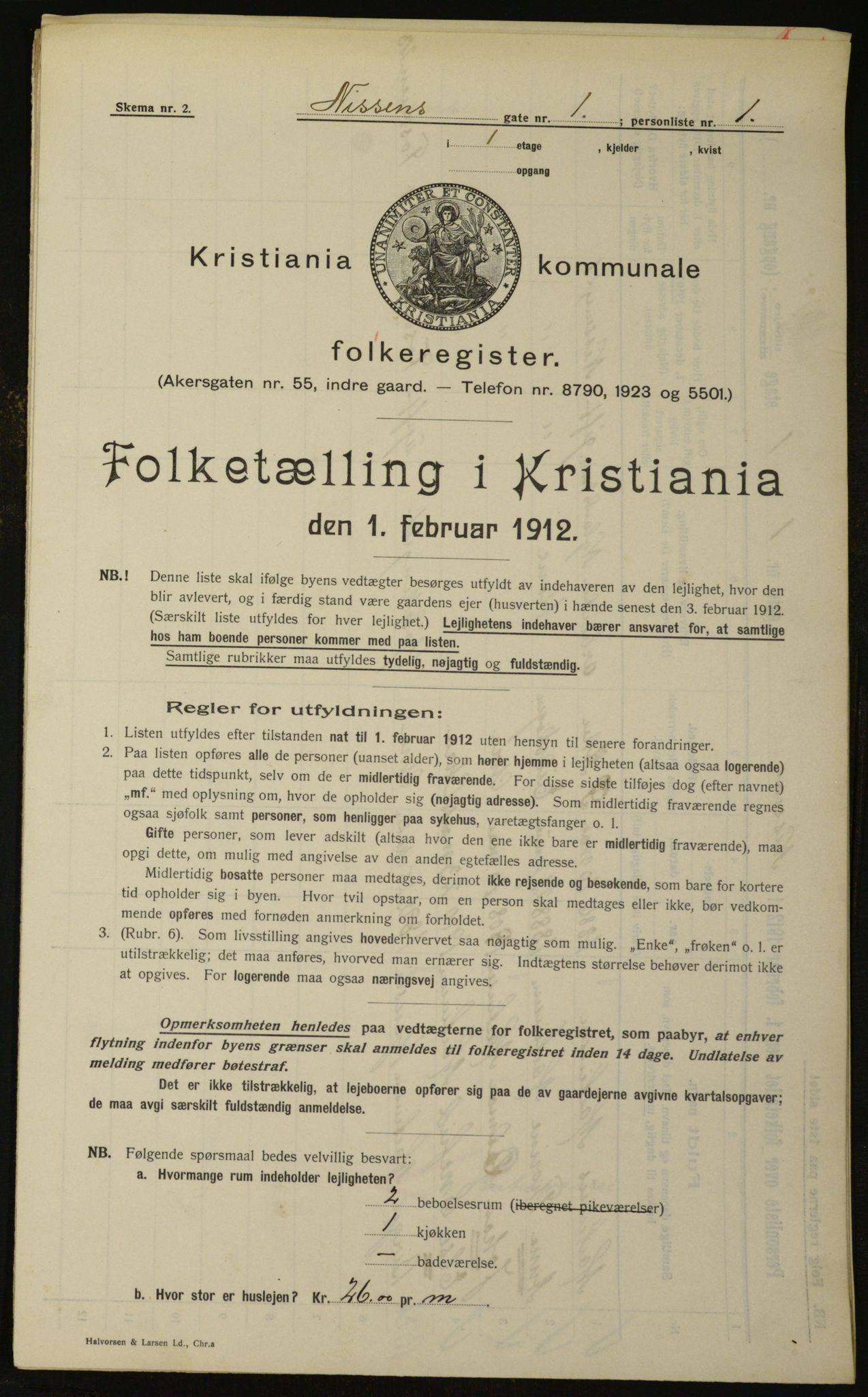 OBA, Municipal Census 1912 for Kristiania, 1912, p. 71726