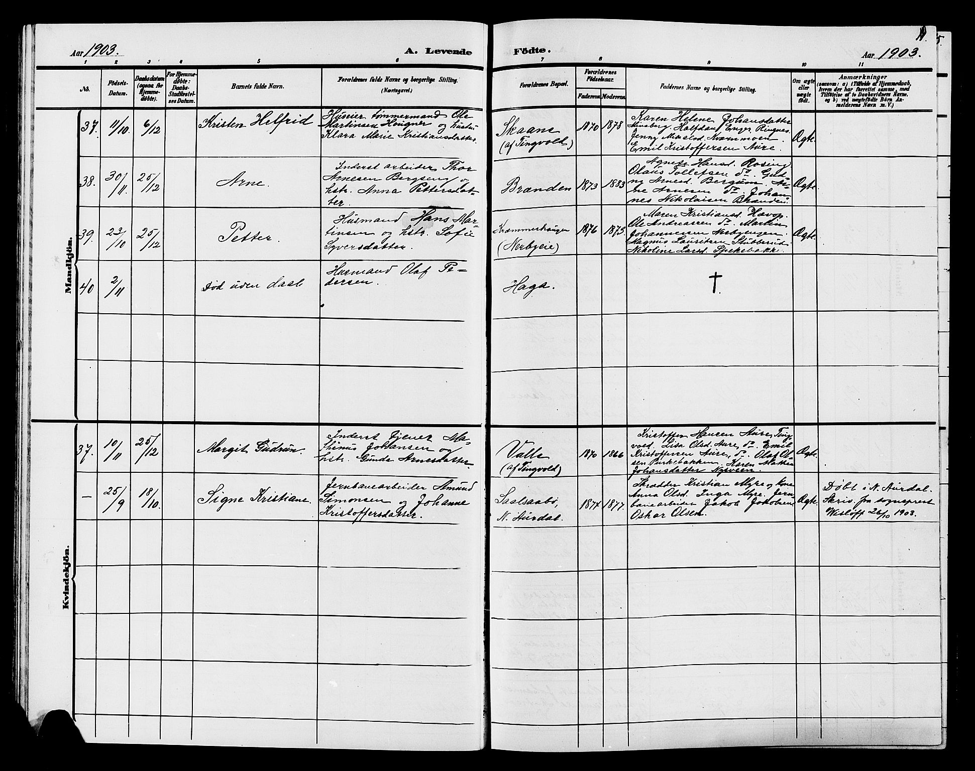 Søndre Land prestekontor, SAH/PREST-122/L/L0005: Parish register (copy) no. 5, 1902-1911, p. 11