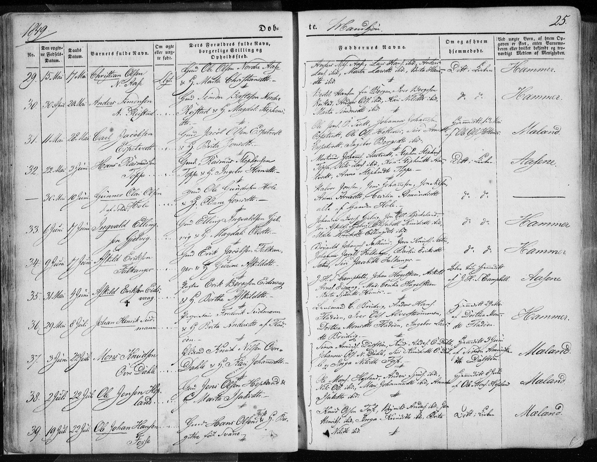 Hamre sokneprestembete, AV/SAB-A-75501/H/Ha/Haa/Haaa/L0013: Parish register (official) no. A 13, 1846-1857, p. 25