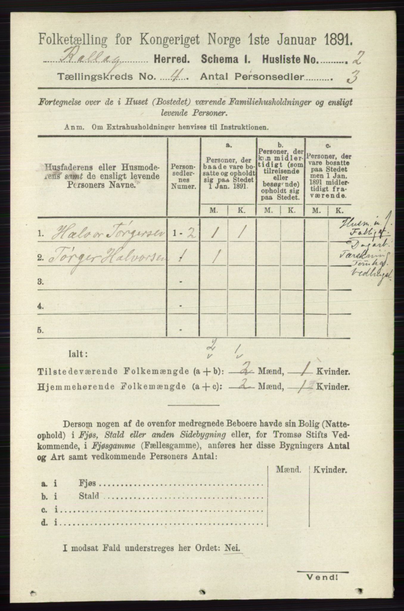 RA, 1891 census for 0632 Rollag, 1891, p. 1211