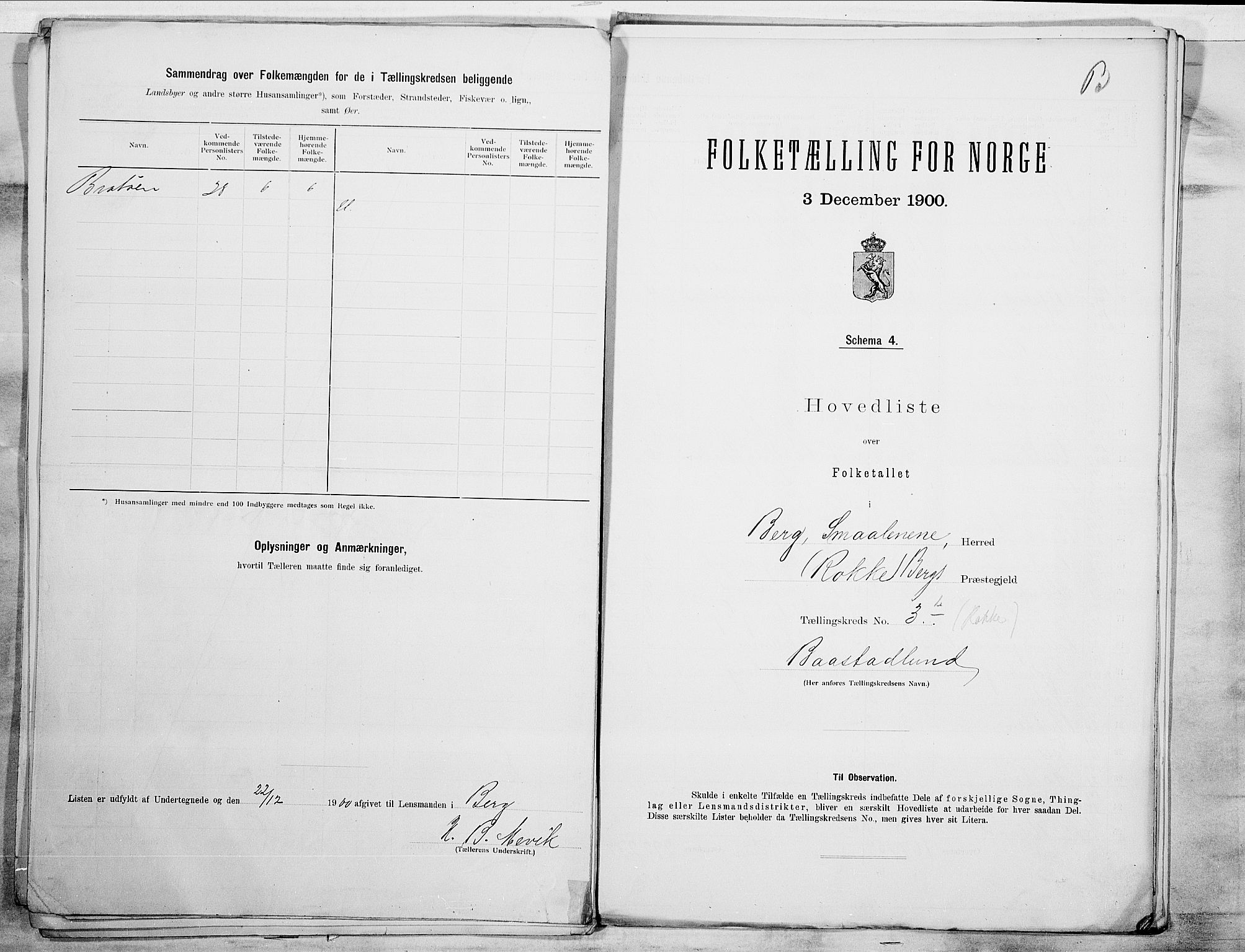 SAO, 1900 census for Berg, 1900, p. 16