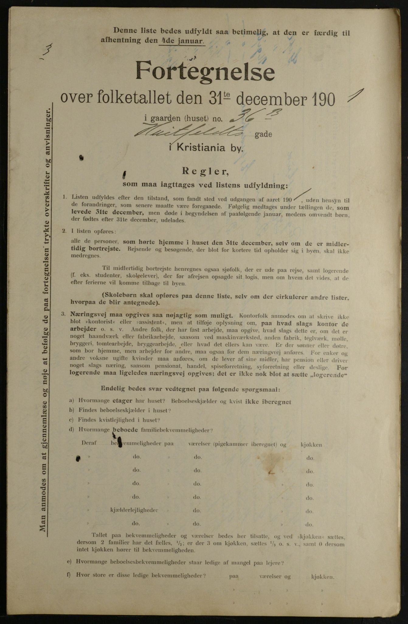 OBA, Municipal Census 1901 for Kristiania, 1901, p. 6641