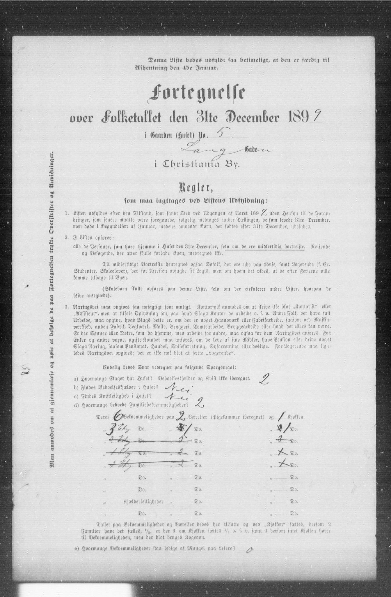 OBA, Municipal Census 1899 for Kristiania, 1899, p. 7392