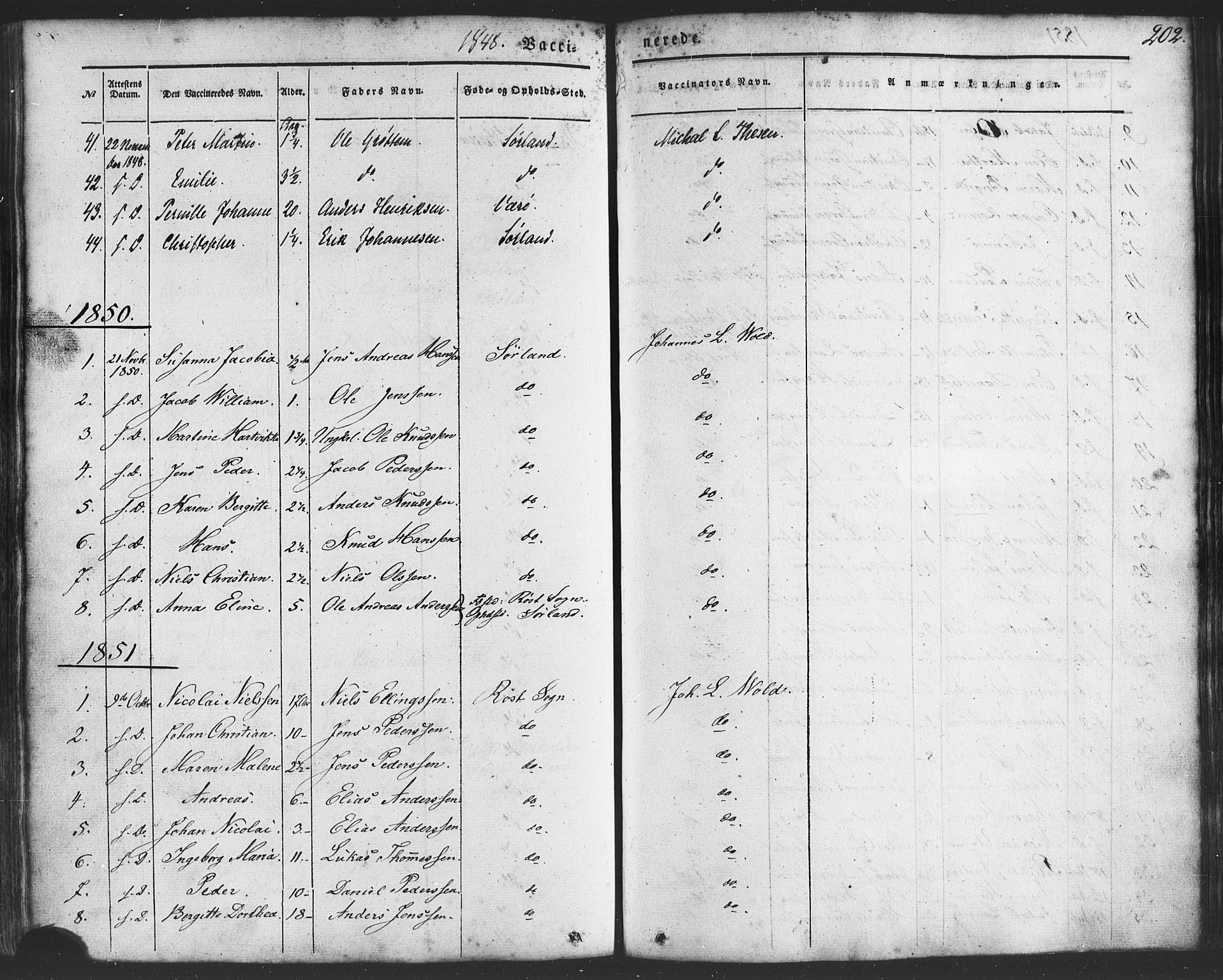 Ministerialprotokoller, klokkerbøker og fødselsregistre - Nordland, SAT/A-1459/807/L0121: Parish register (official) no. 807A04, 1846-1879, p. 202