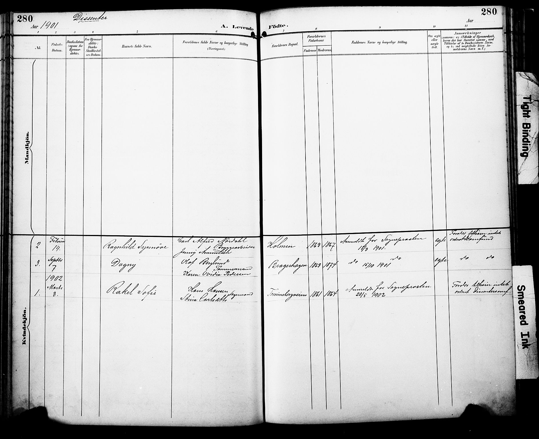 Bragernes kirkebøker, AV/SAKO-A-6/F/Fb/L0008: Parish register (official) no. II 8, 1894-1902, p. 280