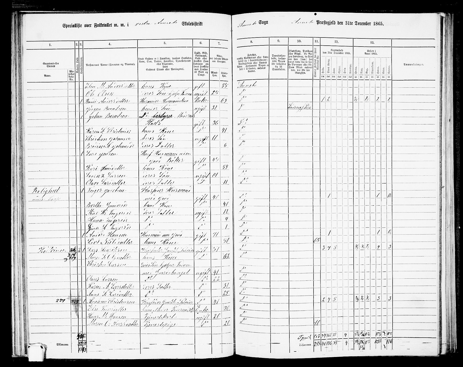 RA, 1865 census for Andebu, 1865, p. 54