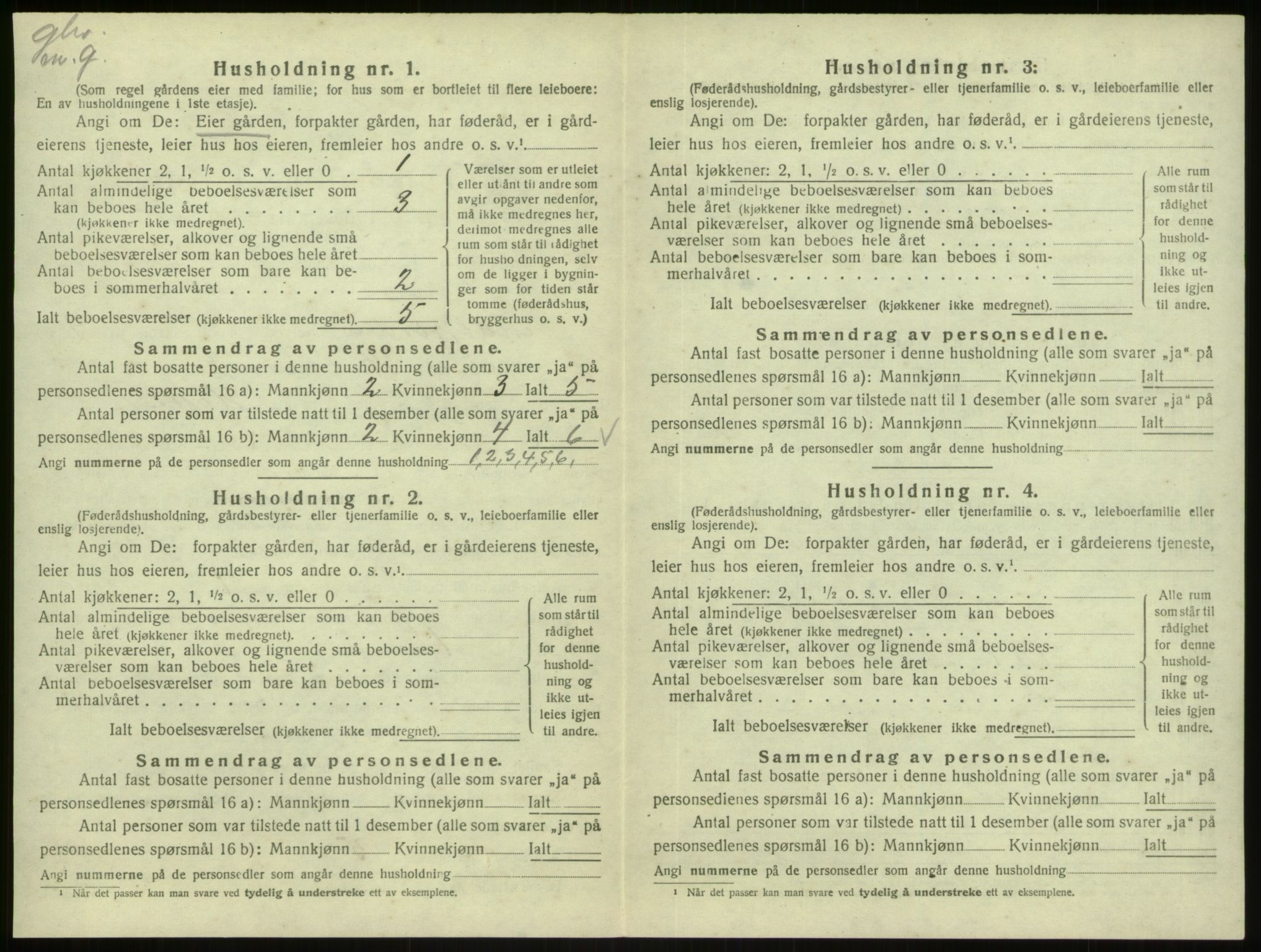 SAB, 1920 census for Masfjorden, 1920, p. 439