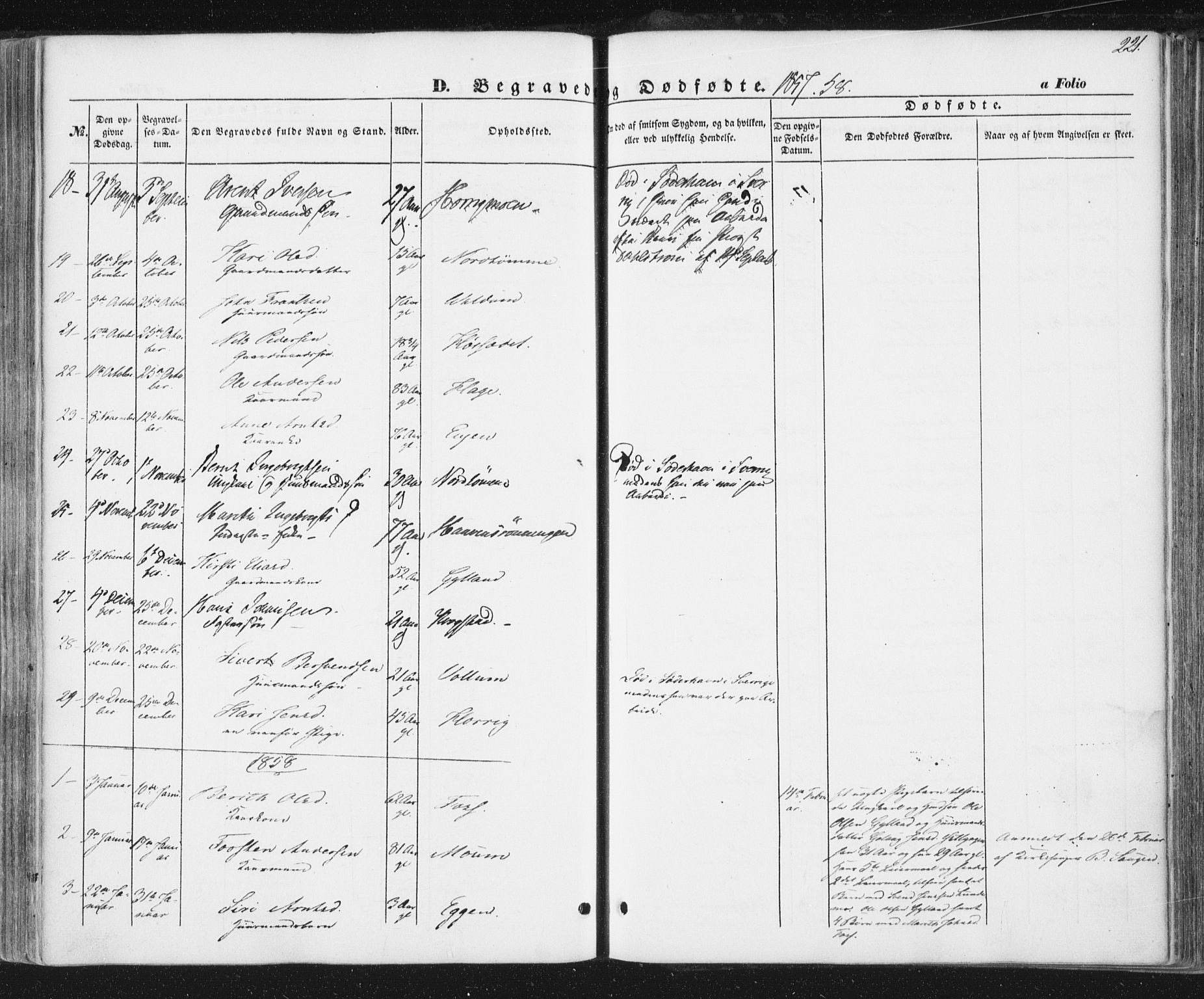 Ministerialprotokoller, klokkerbøker og fødselsregistre - Sør-Trøndelag, SAT/A-1456/692/L1103: Parish register (official) no. 692A03, 1849-1870, p. 221