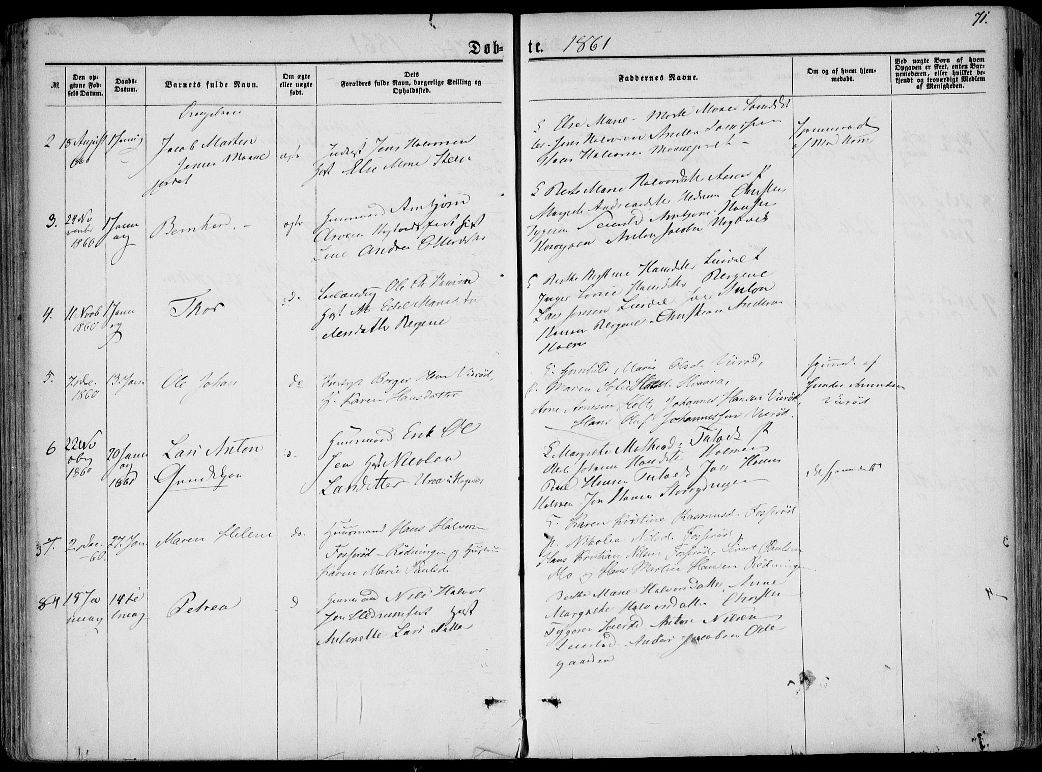 Hedrum kirkebøker, AV/SAKO-A-344/F/Fa/L0007: Parish register (official) no. I 7, 1857-1868, p. 71