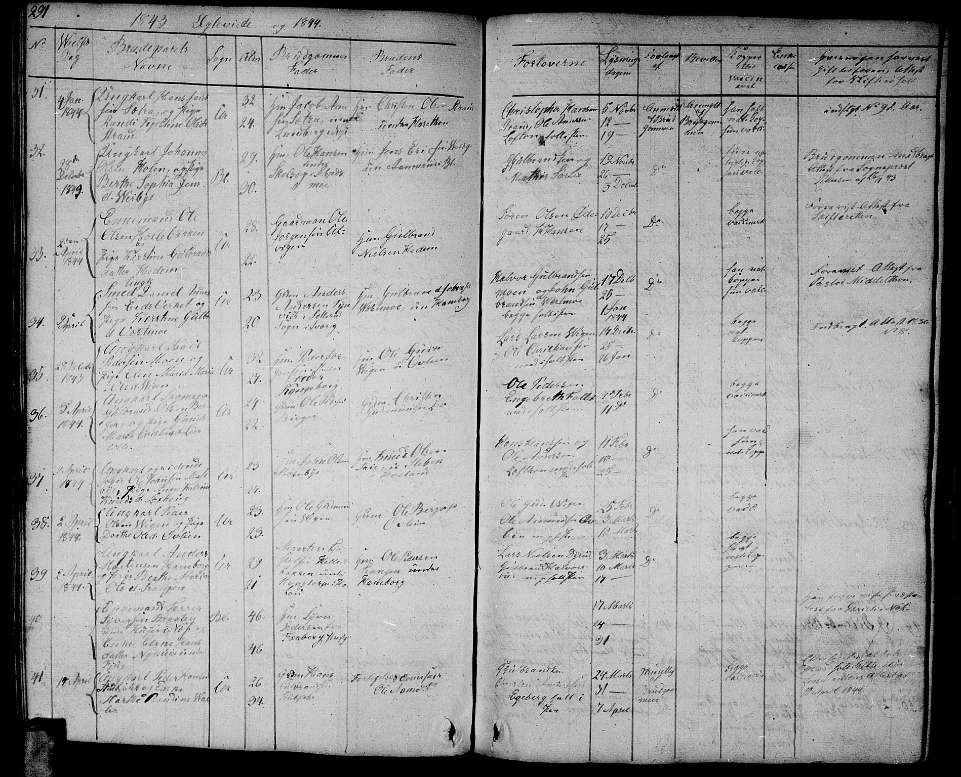 Aurskog prestekontor Kirkebøker, AV/SAO-A-10304a/G/Ga/L0002: Parish register (copy) no. I 2, 1829-1857, p. 291