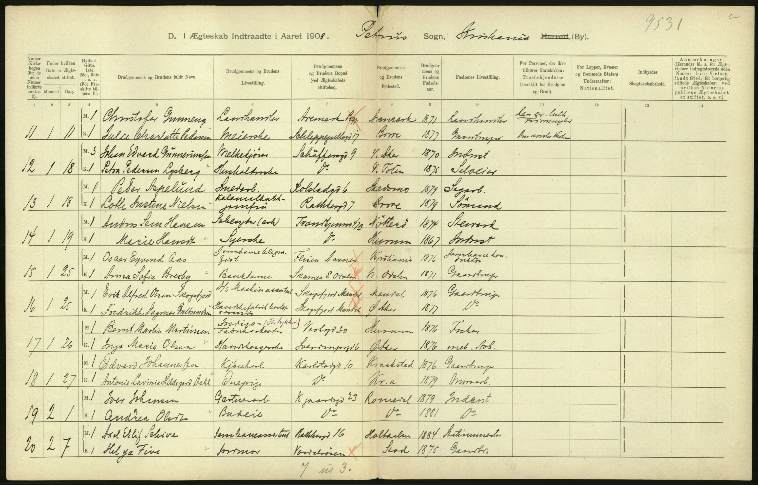 Statistisk sentralbyrå, Sosiodemografiske emner, Befolkning, AV/RA-S-2228/D/Df/Dfa/Dfaa/L0004: Kristiania: Gifte, døde, 1903, p. 498