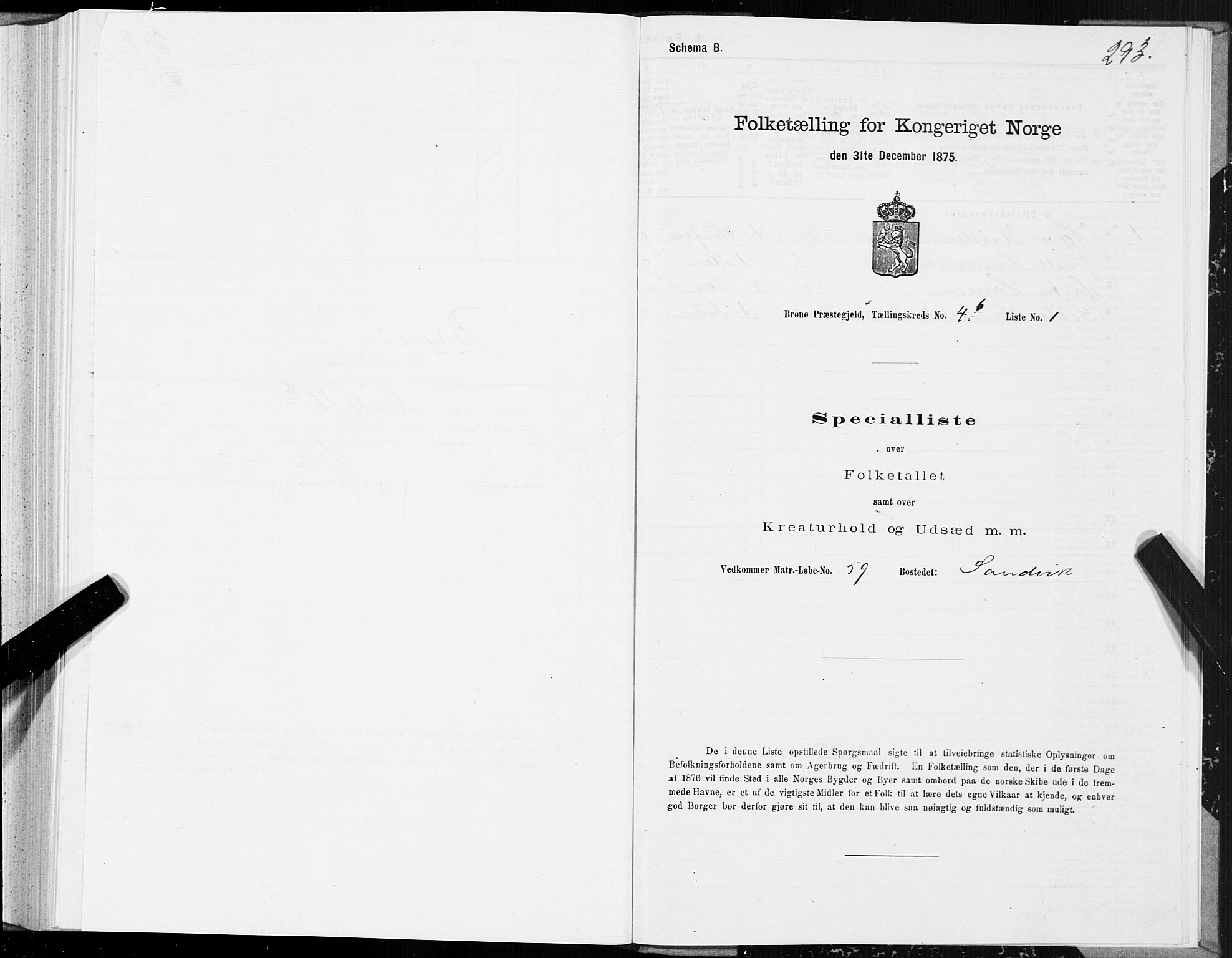 SAT, 1875 census for 1814P Brønnøy, 1875, p. 2293