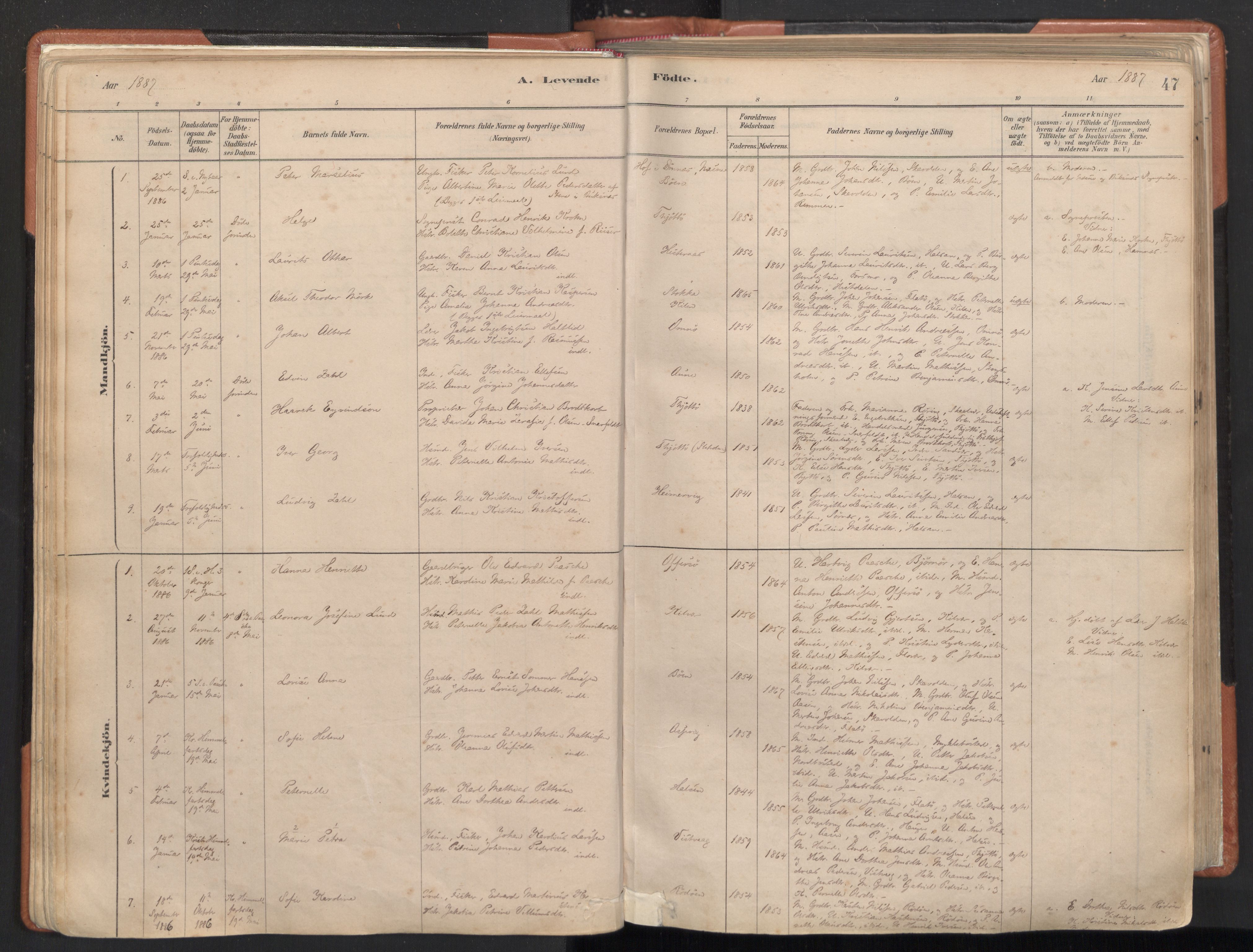 Ministerialprotokoller, klokkerbøker og fødselsregistre - Nordland, SAT/A-1459/817/L0264: Parish register (official) no. 817A04, 1878-1907, p. 47
