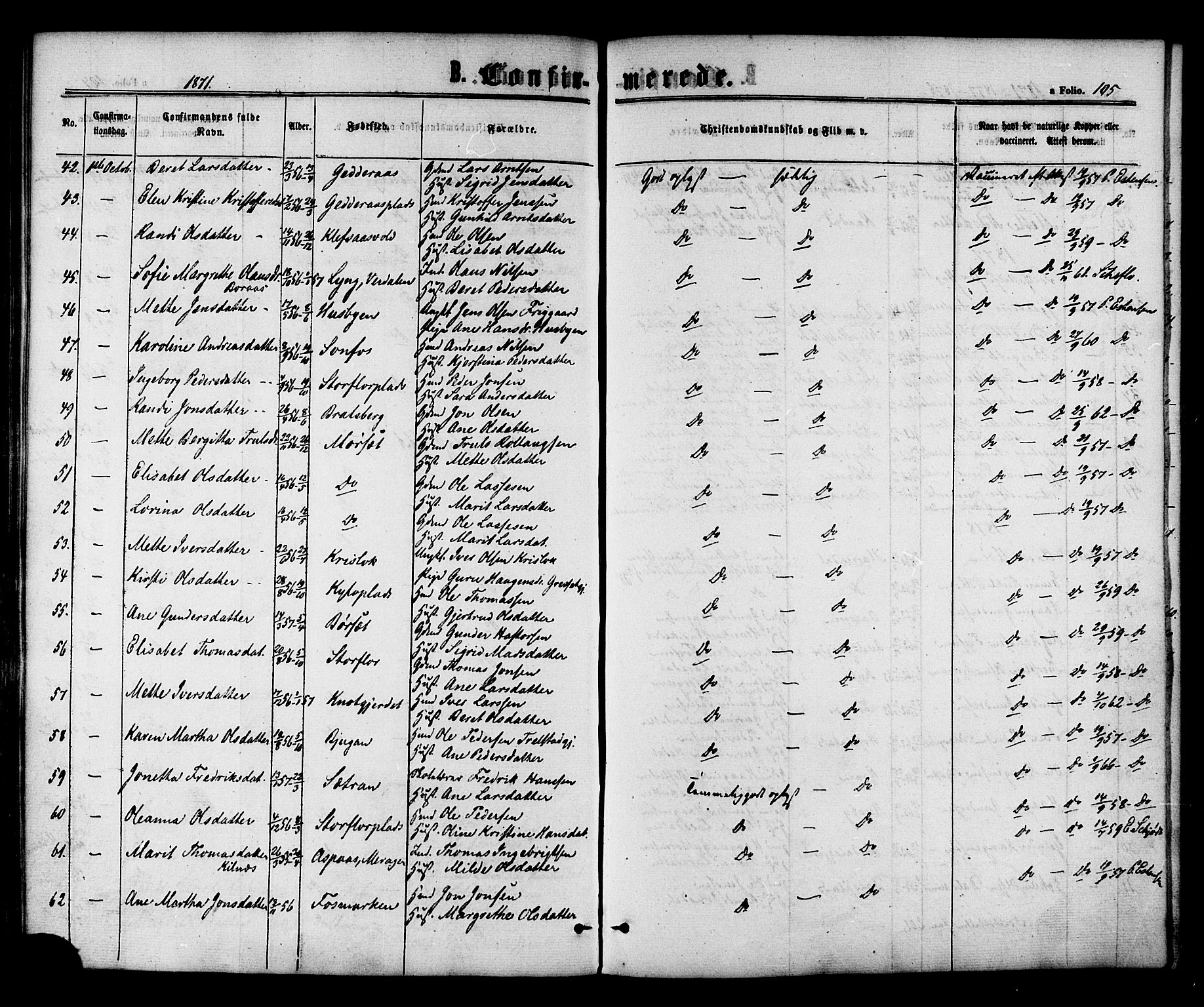 Ministerialprotokoller, klokkerbøker og fødselsregistre - Nord-Trøndelag, SAT/A-1458/703/L0029: Parish register (official) no. 703A02, 1863-1879, p. 105