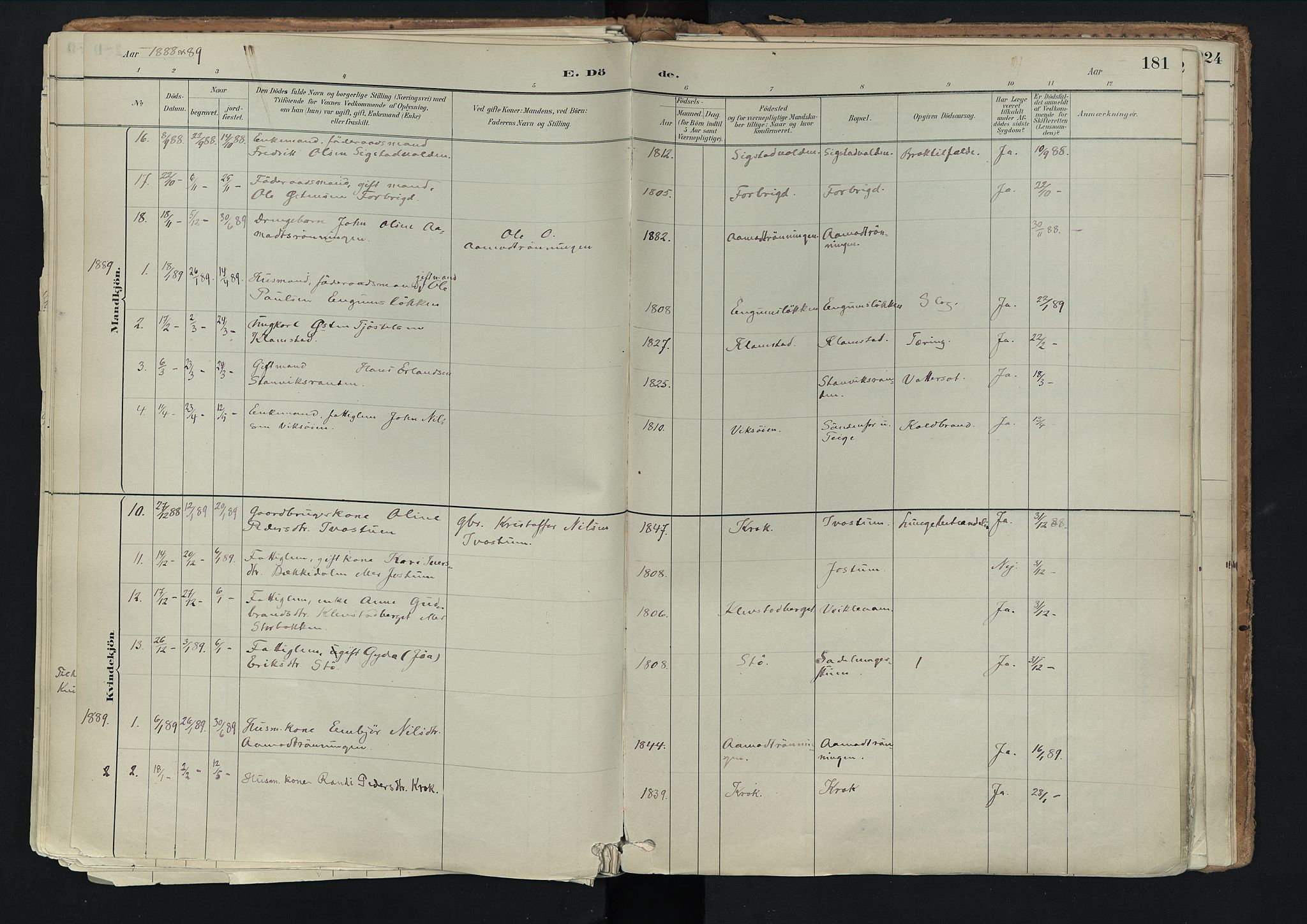 Nord-Fron prestekontor, SAH/PREST-080/H/Ha/Haa/L0003: Parish register (official) no. 3, 1884-1914, p. 181