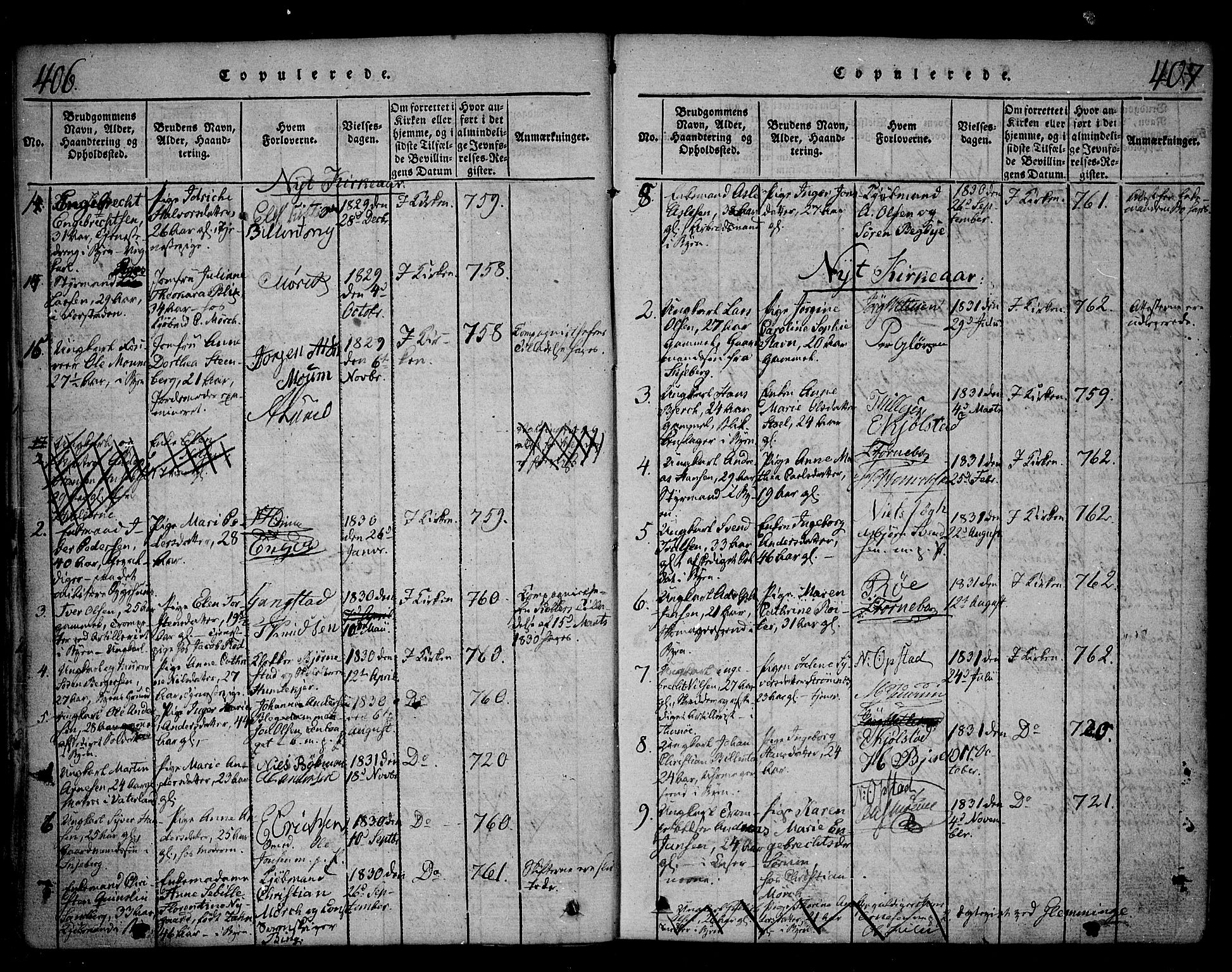 Fredrikstad prestekontor Kirkebøker, SAO/A-11082/F/Fa/L0004: Parish register (official) no. 4, 1816-1834, p. 406-407