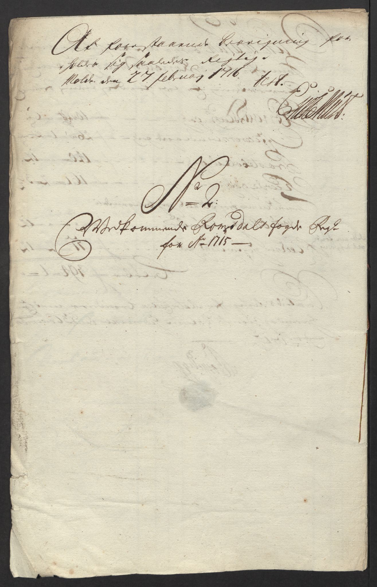 Rentekammeret inntil 1814, Reviderte regnskaper, Fogderegnskap, RA/EA-4092/R55/L3663: Fogderegnskap Romsdal, 1715-1716, p. 95