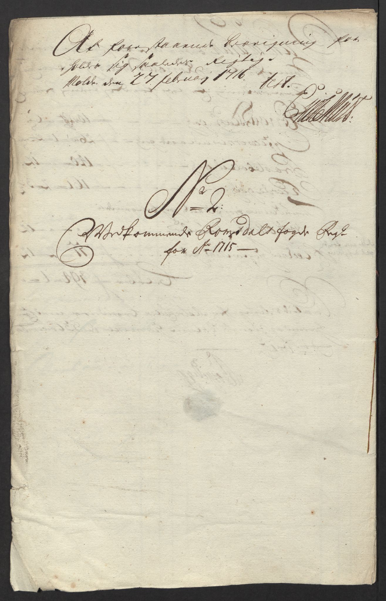 Rentekammeret inntil 1814, Reviderte regnskaper, Fogderegnskap, AV/RA-EA-4092/R55/L3663: Fogderegnskap Romsdal, 1715-1716, p. 95