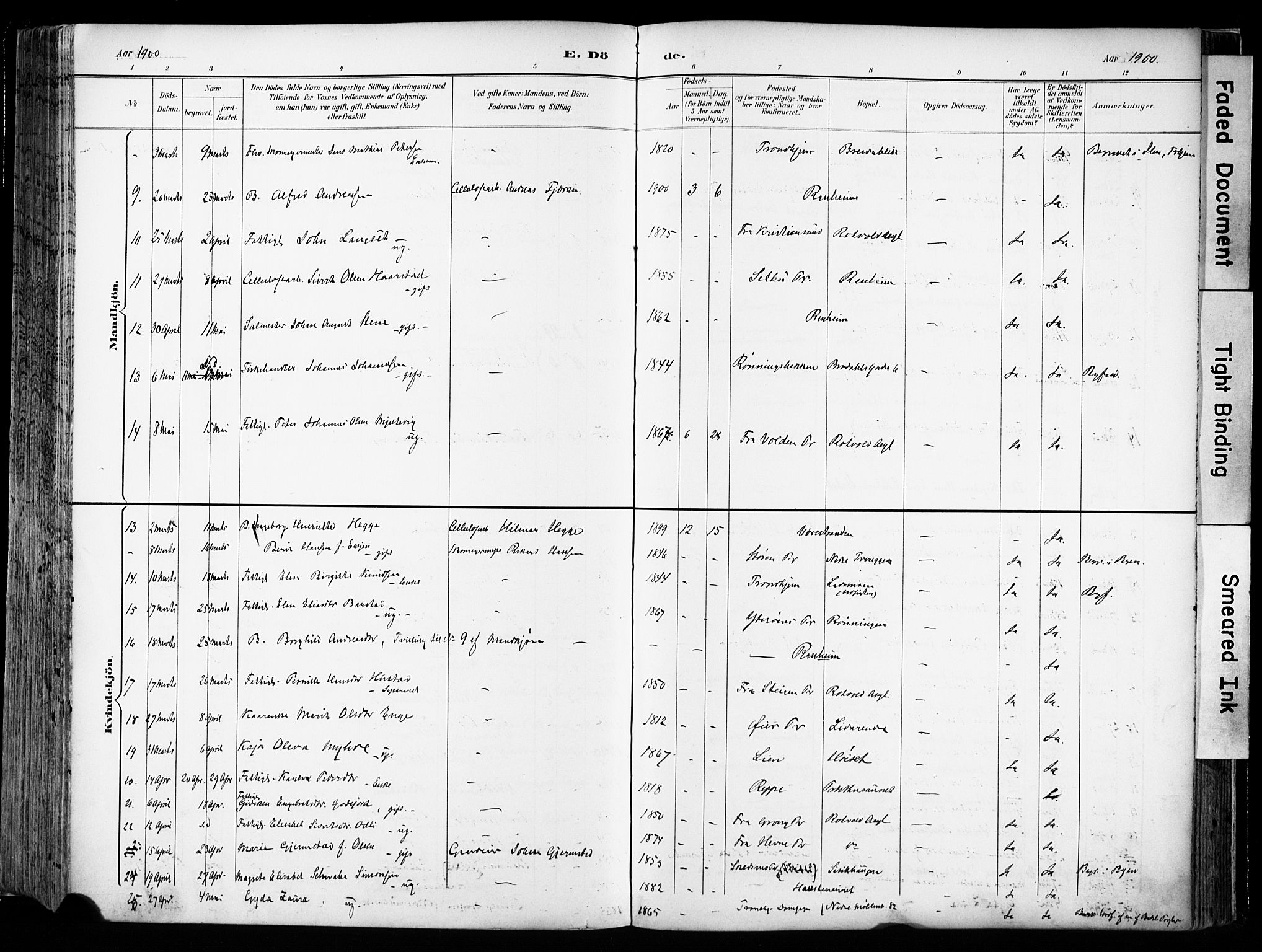 Ministerialprotokoller, klokkerbøker og fødselsregistre - Sør-Trøndelag, AV/SAT-A-1456/606/L0301: Parish register (official) no. 606A16, 1894-1907