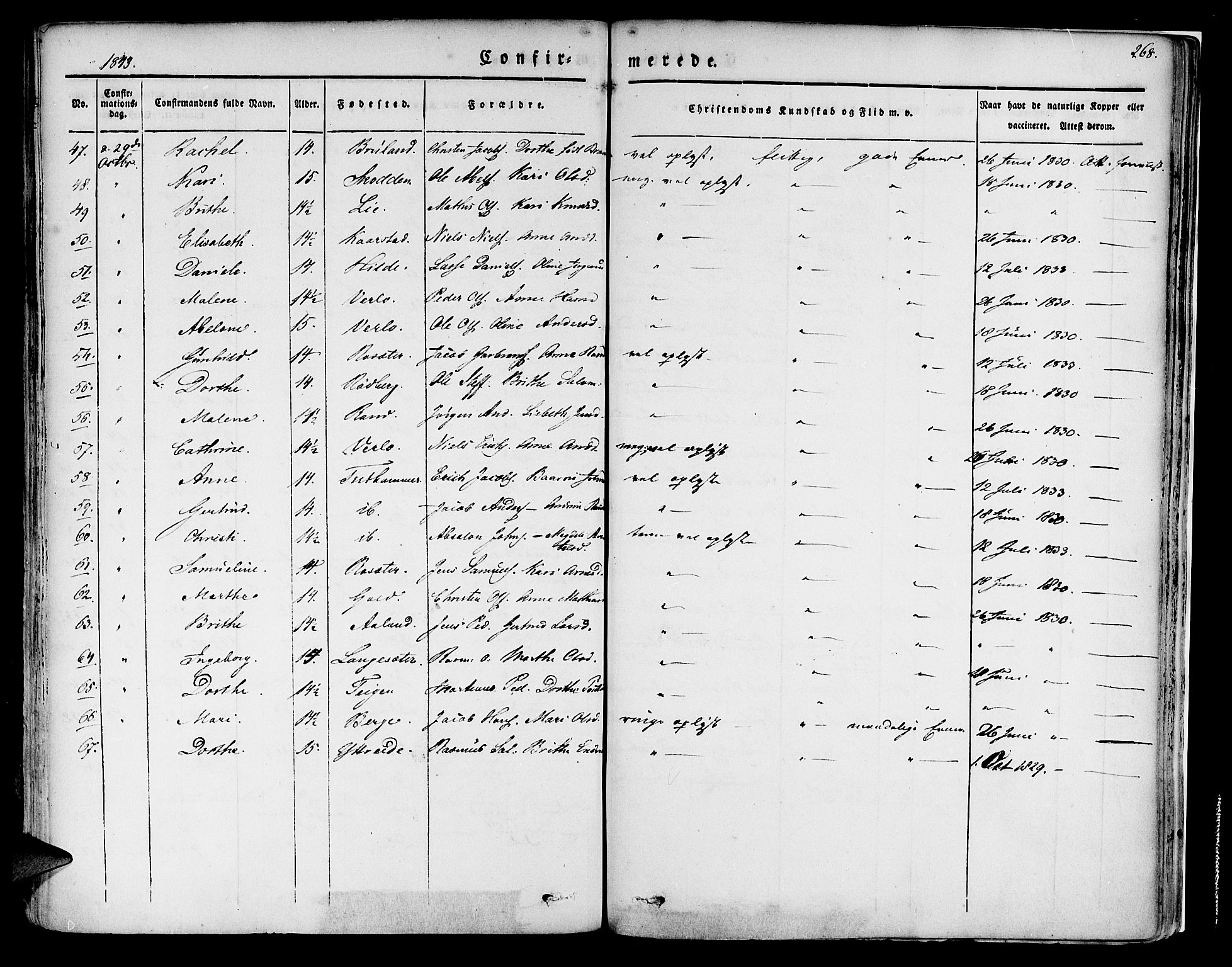 Innvik sokneprestembete, SAB/A-80501: Parish register (official) no. A 4I, 1831-1846, p. 268