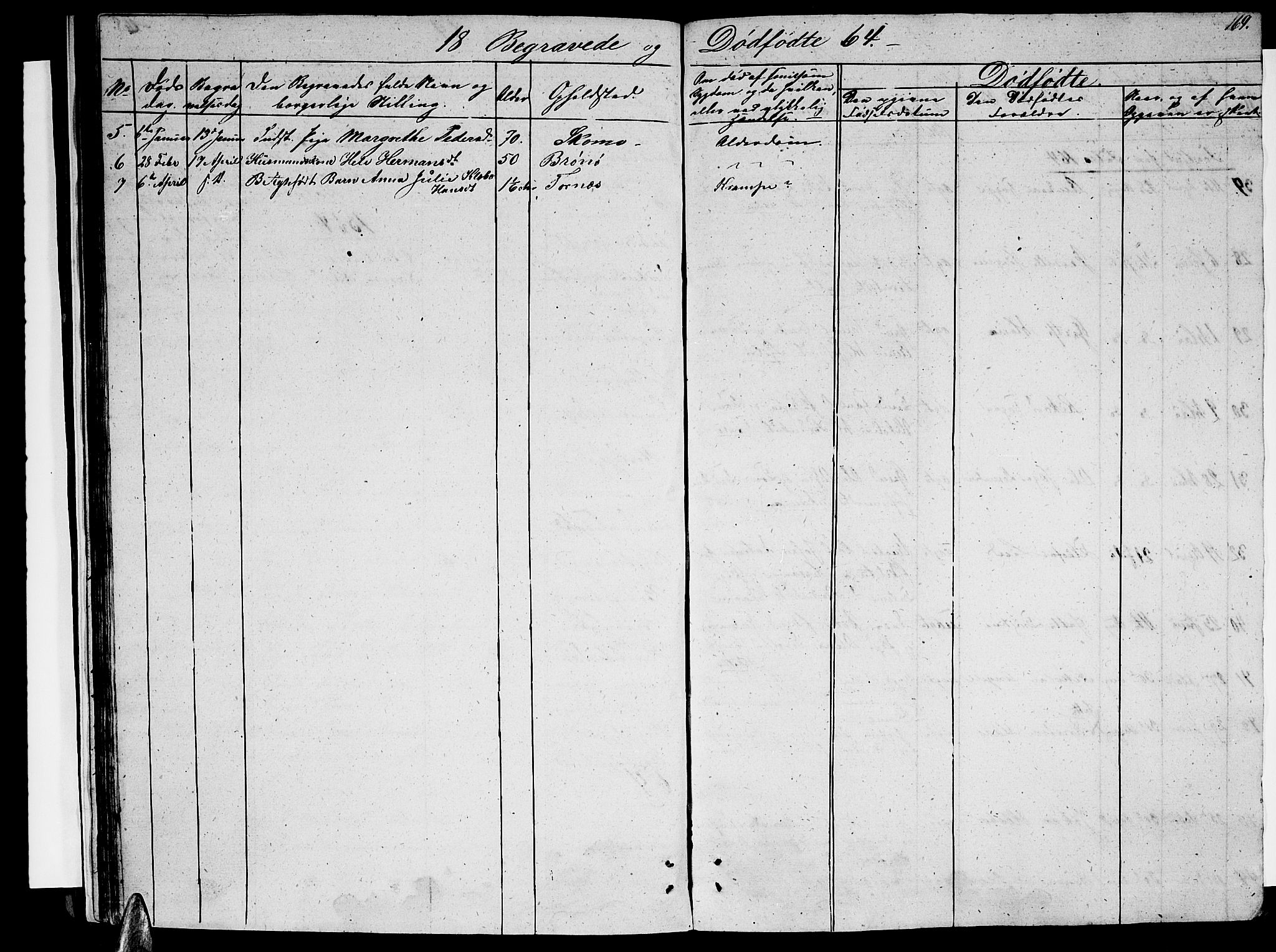 Ministerialprotokoller, klokkerbøker og fødselsregistre - Nordland, SAT/A-1459/813/L0211: Parish register (copy) no. 813C03, 1842-1863, p. 169