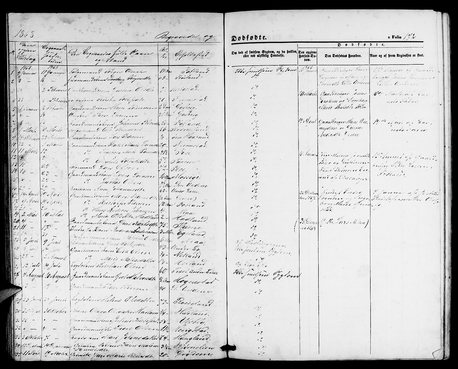 Lye sokneprestkontor, AV/SAST-A-101794/001/30BB/L0004: Parish register (copy) no. B 4, 1868-1878, p. 172