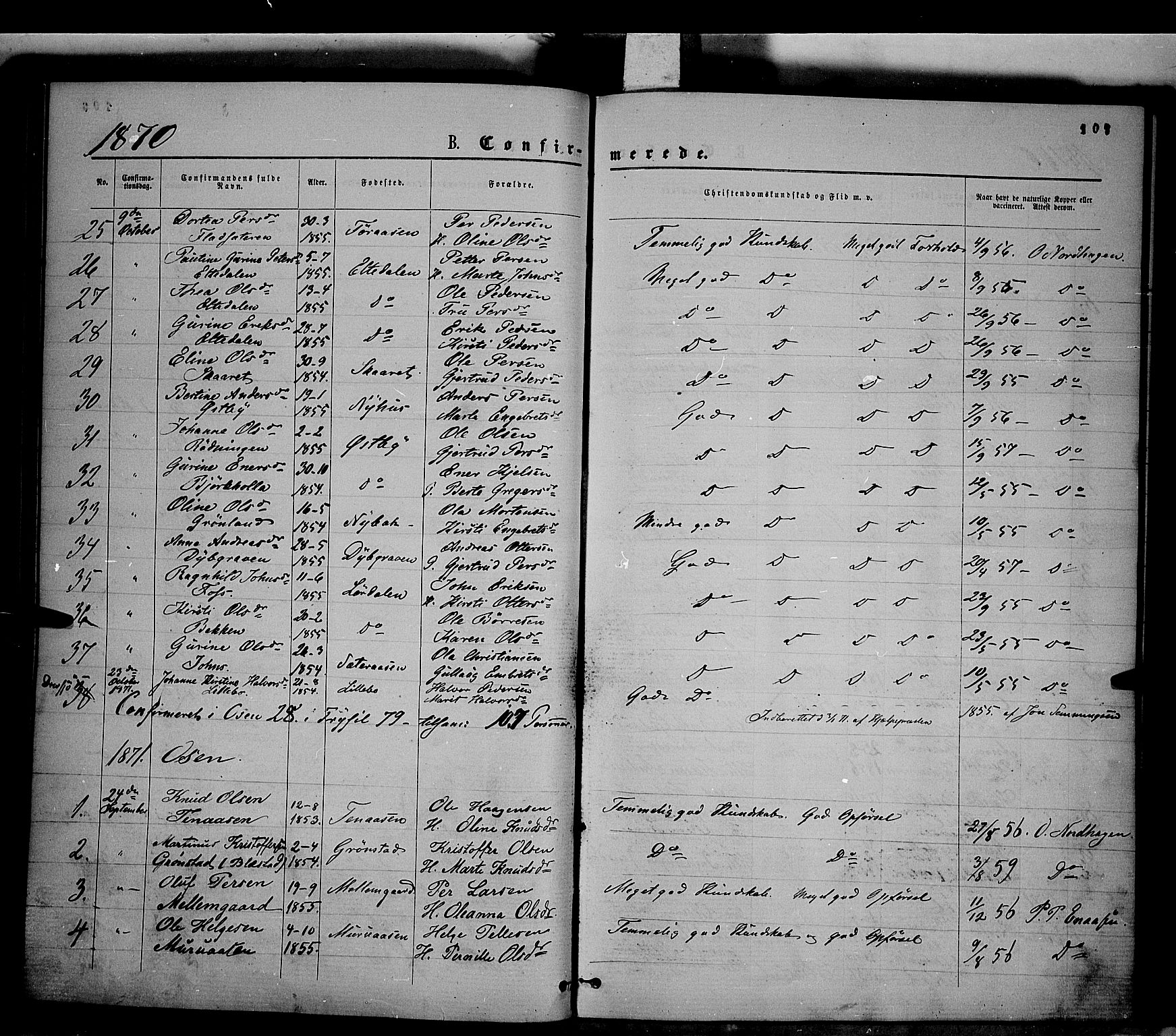 Trysil prestekontor, AV/SAH-PREST-046/H/Ha/Haa/L0006: Parish register (official) no. 6, 1866-1873, p. 107